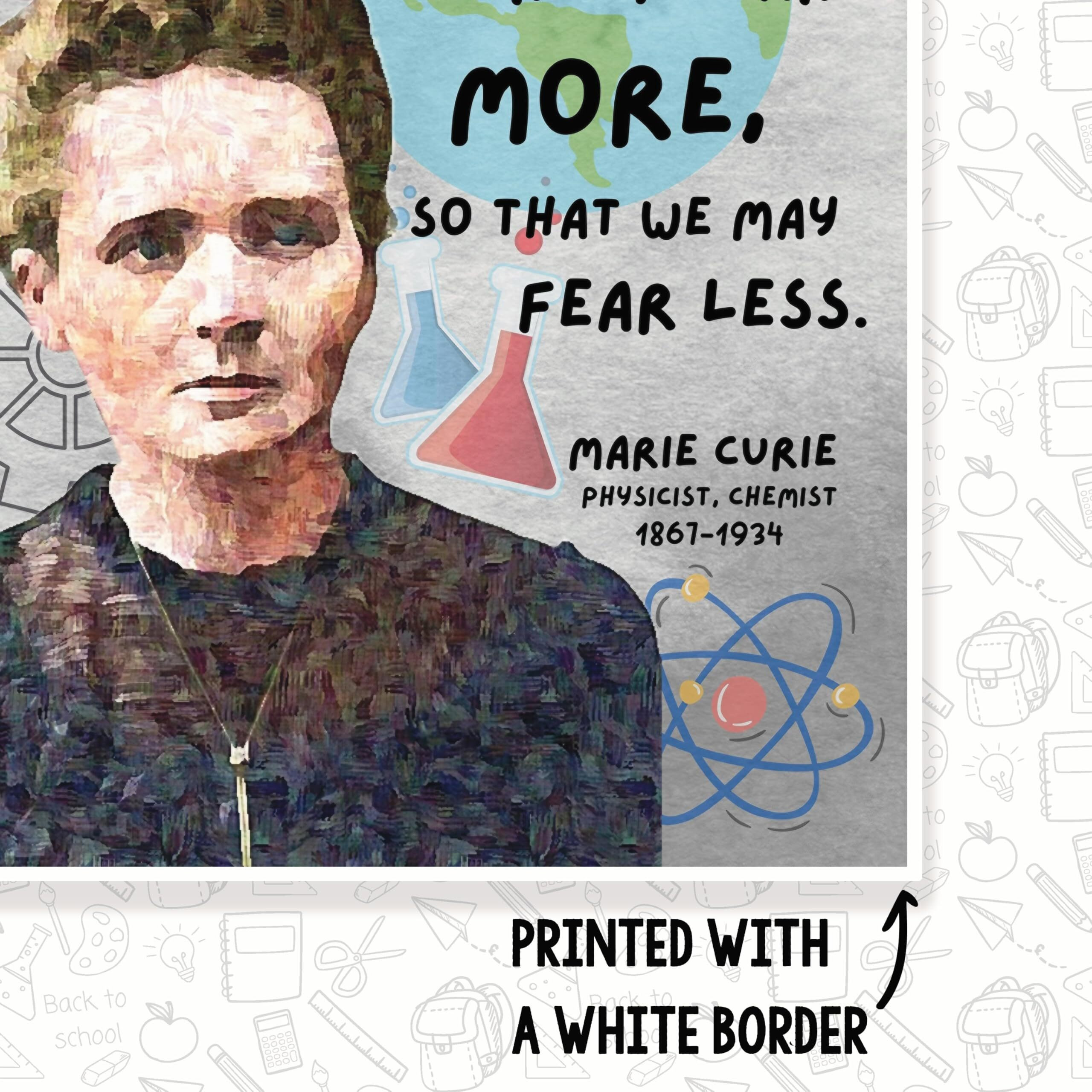 Marie Curie Quote Classroom Poster - Science Classroom Poster - Chemistry Class Poster - 12 X 18 Inch - Classroom Decor - Classroom Must Haves - Back To School Decor - Cps0564