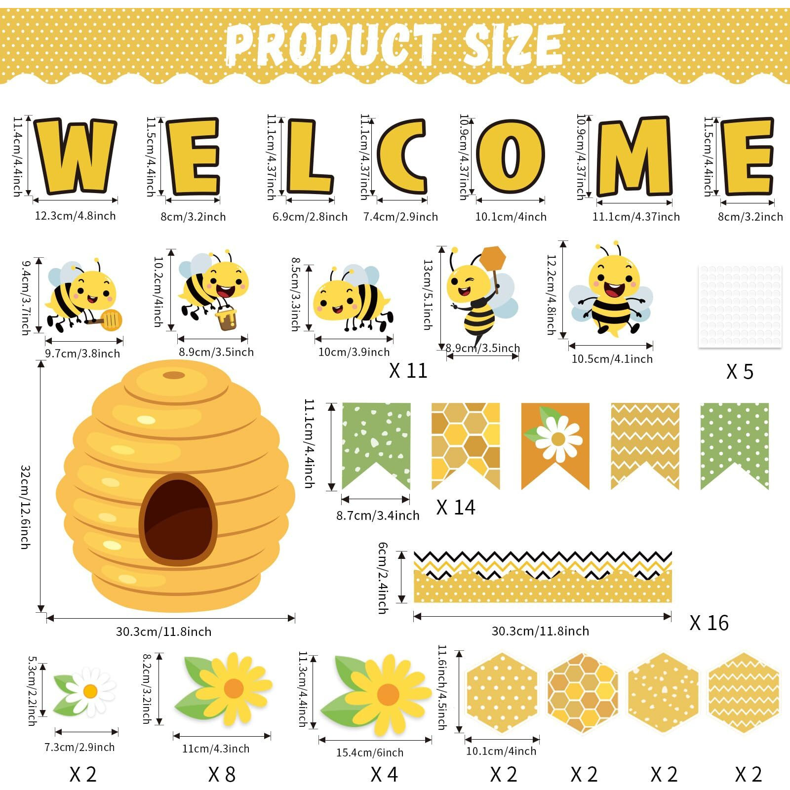 Justforjoyful 77Pcs Bee Bulletin Board Decorations Summer Bee Hive Cutout Classroom Bulletin Board Border Set Decoration Bee Sunflower Cut Outs For Wall Decor Chalkboard Back To School Supplies