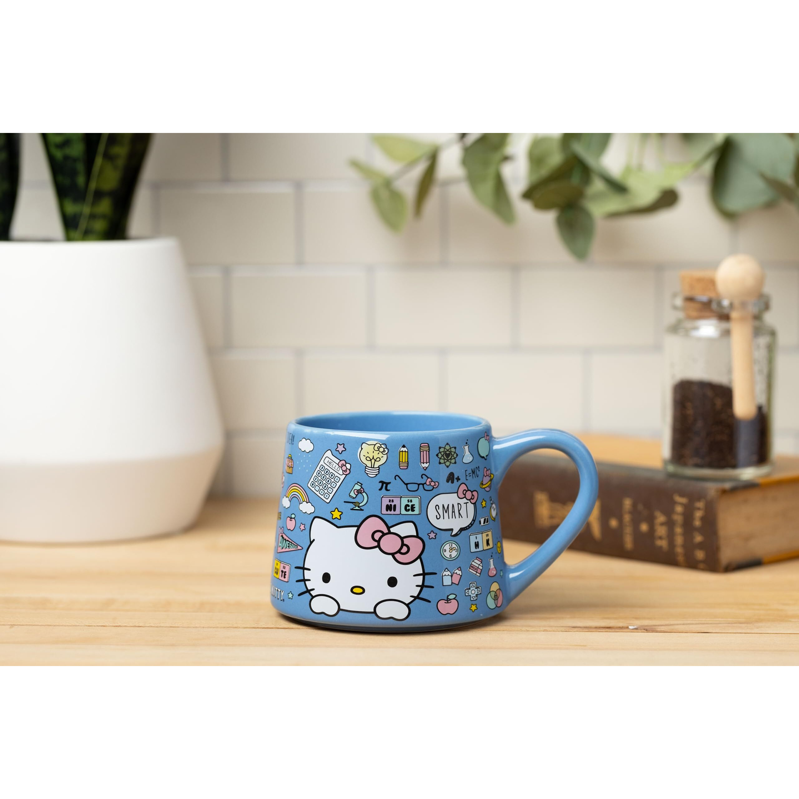 Silver Buffalo Sanrio Hello Kitty Back To School Tapered Pottery Mug  14 Ounces