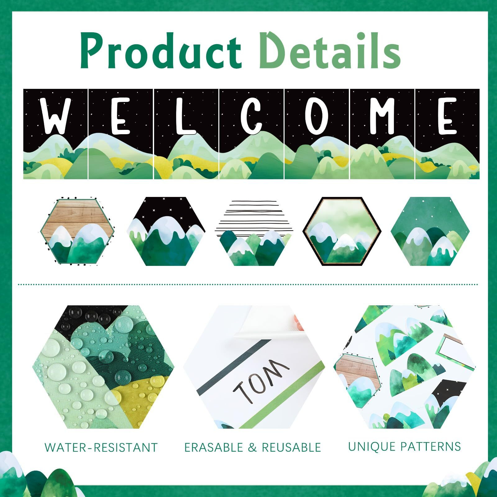 Mooliwe 67 Pcs Scandi Mountains Welcome Bulletin Board Set Moving Mountains Classroom Decor With Banner Cutouts  Flat Name Plates  Welcome Back To School Bulletin Board Border For Classroom Decoration