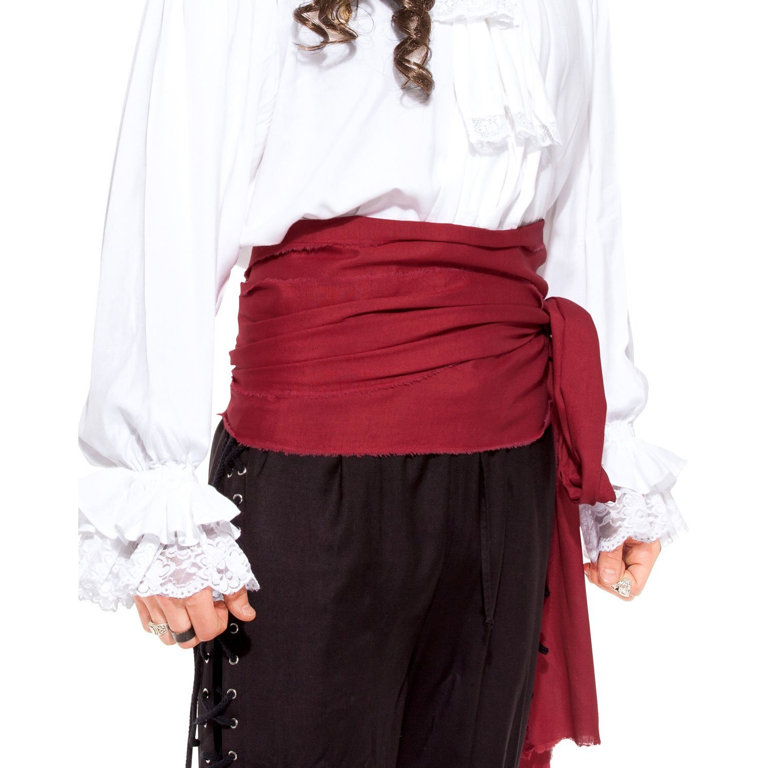 Halloween Pirate Medieval Renaissance Linen Large Sash [Red]