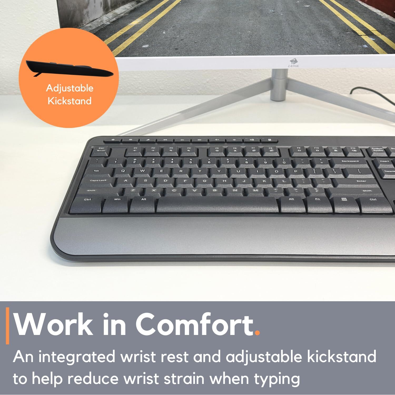 X9 Performance Multimedia Usb Wired Keyboard - Comfortable Typing - Ergonomic Full Size Keyboard With Wrist Rest And 114 Keys - External Computer Keyboard For Laptop And Office Pc