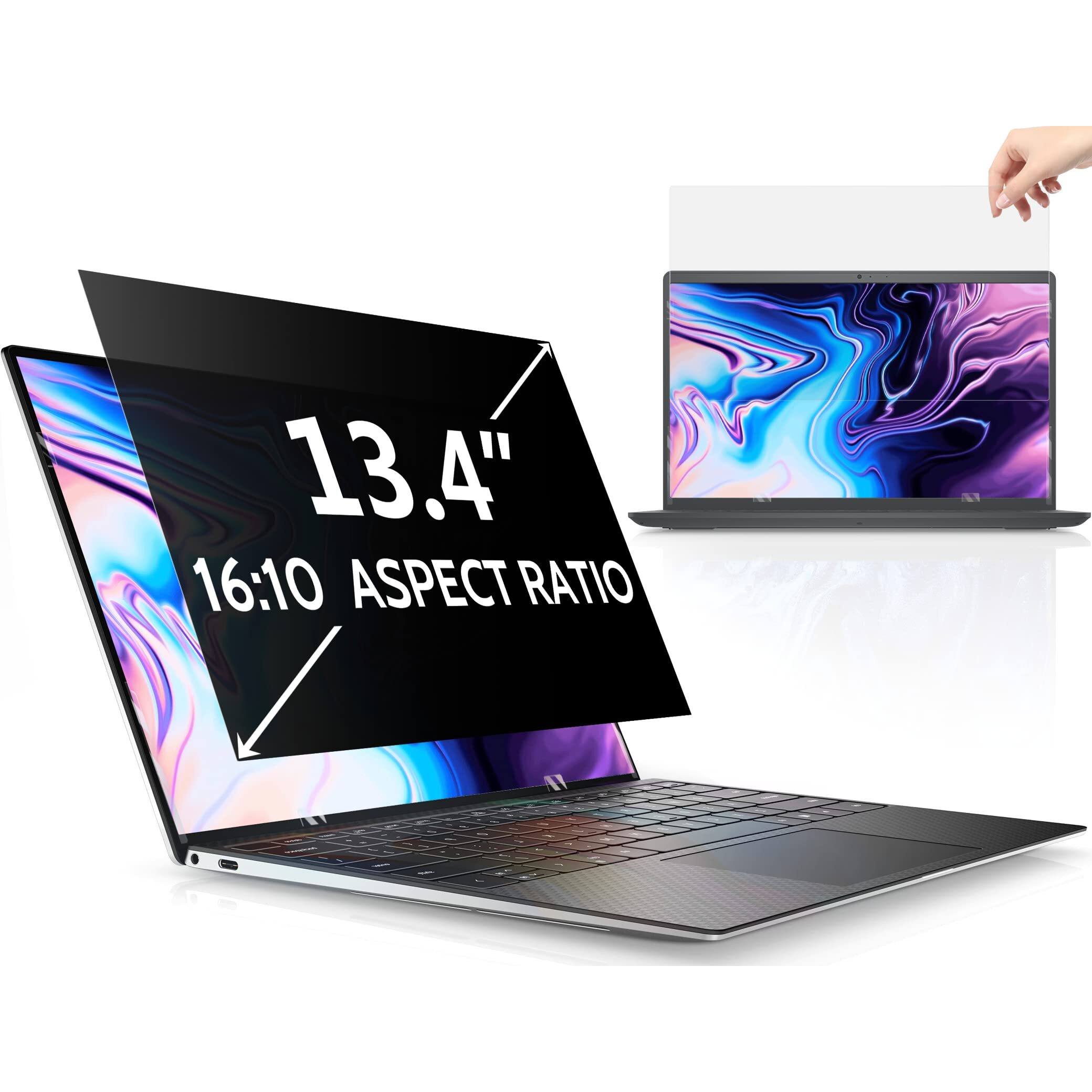 Peslv 13.4 Inch Laptop Privacy Screen Compatible With Lenovo Hp Dell Acer Asus Thinkpad Envy Xps  1610 Aspect Removable Anti Glare Blue Light Filter Protector  13 In Computer Monitor Security Shield