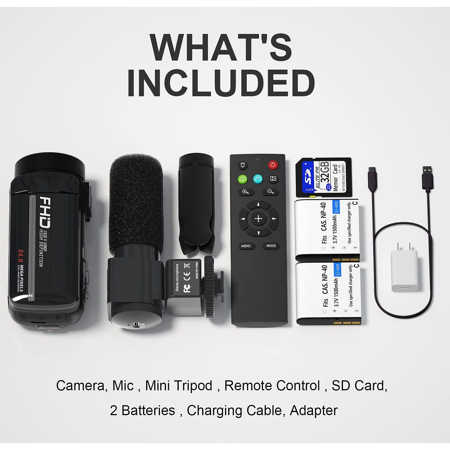 Video Camera  1080P 30Mp Camcorder Ir Night Vision Vlogging Camera For Youtube 3.0"" Lcd Screen 18X Digital Zoom Recorder Camera With Remote Control  Microphone  Mini Tripod  2 Battries  32Gb Sd Card