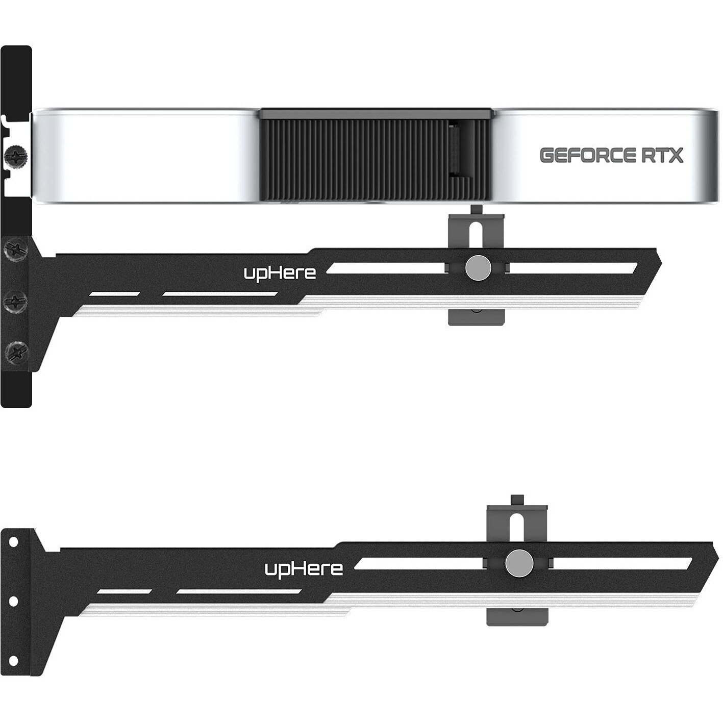 Uphere Black&White Graphics Card Gpu Brace Support Video Card Sag Holder/Holster Bracket Adjustable Length And Height Support G27654