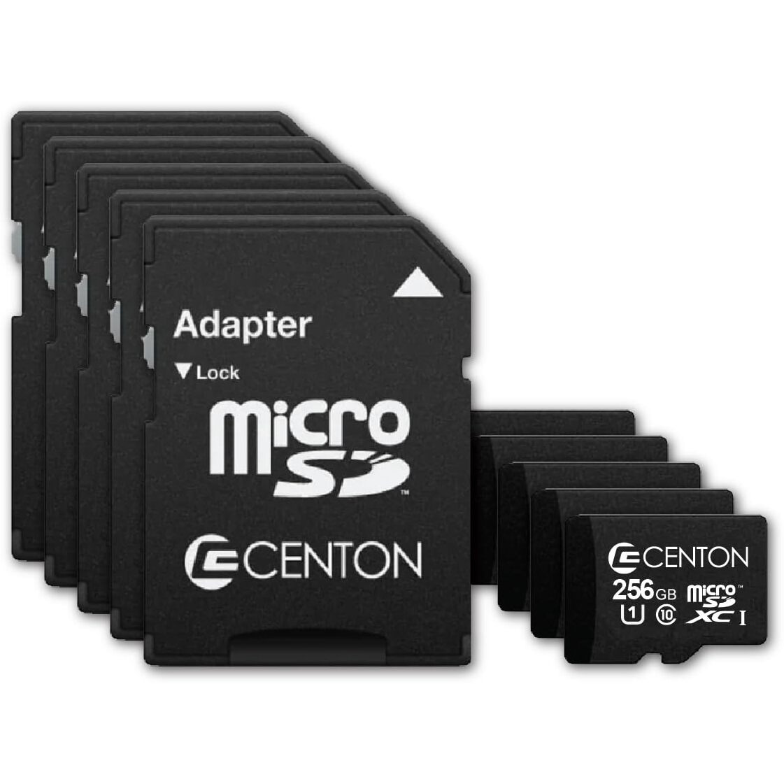 Centon Mp Micro Sdxc Card Uhs1 256Gb 5 Pack W/Adapter
