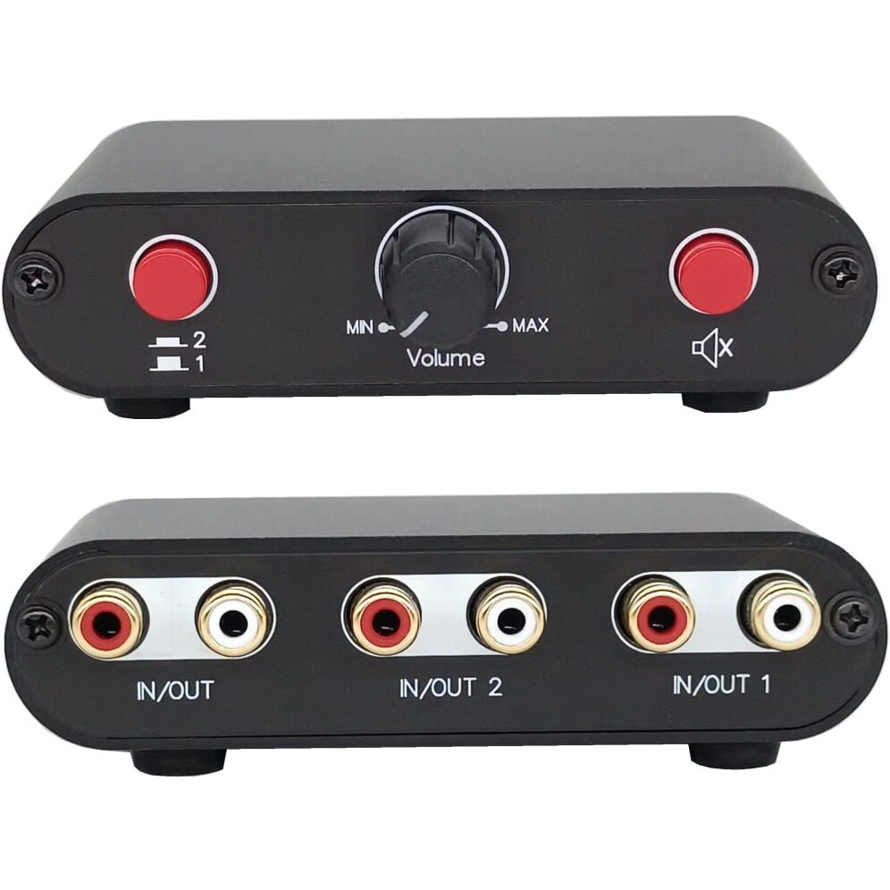 2-Way Rca Stereo Audio Switch Input Signal Source Switcher Selector Splitter Box(2 In 1 Out / 1 In 2 Out)-Rc21
