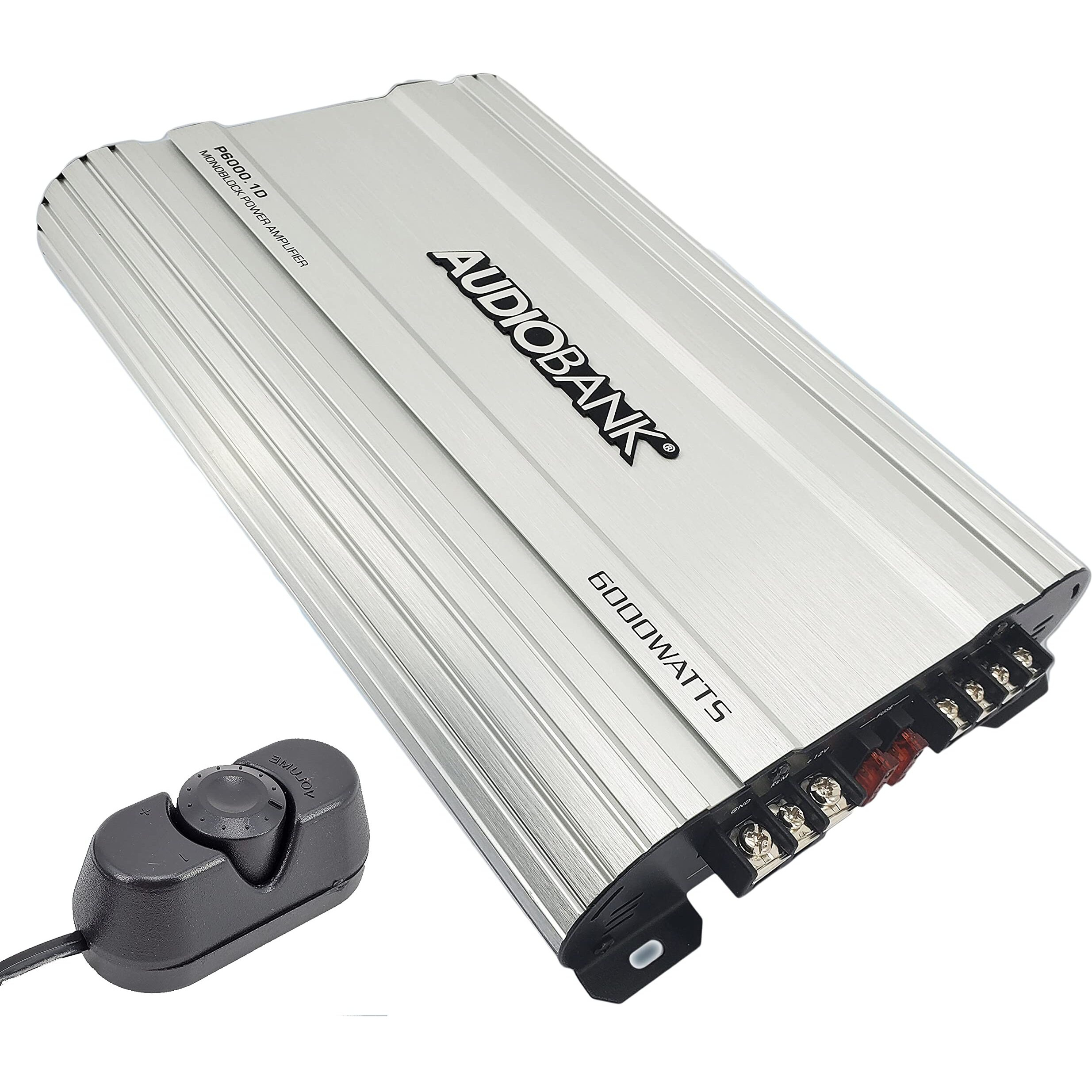 Audiobank P6001-G2 Monoblock 6000 Watts Amp Class D 1 Ohm Car Audio Stereo Amplifier With Remote Turn On/Off Circuit/Heavy-Duty Aluminium Alloy Heatsink Power And Protection Indicator - 2Nd Gen