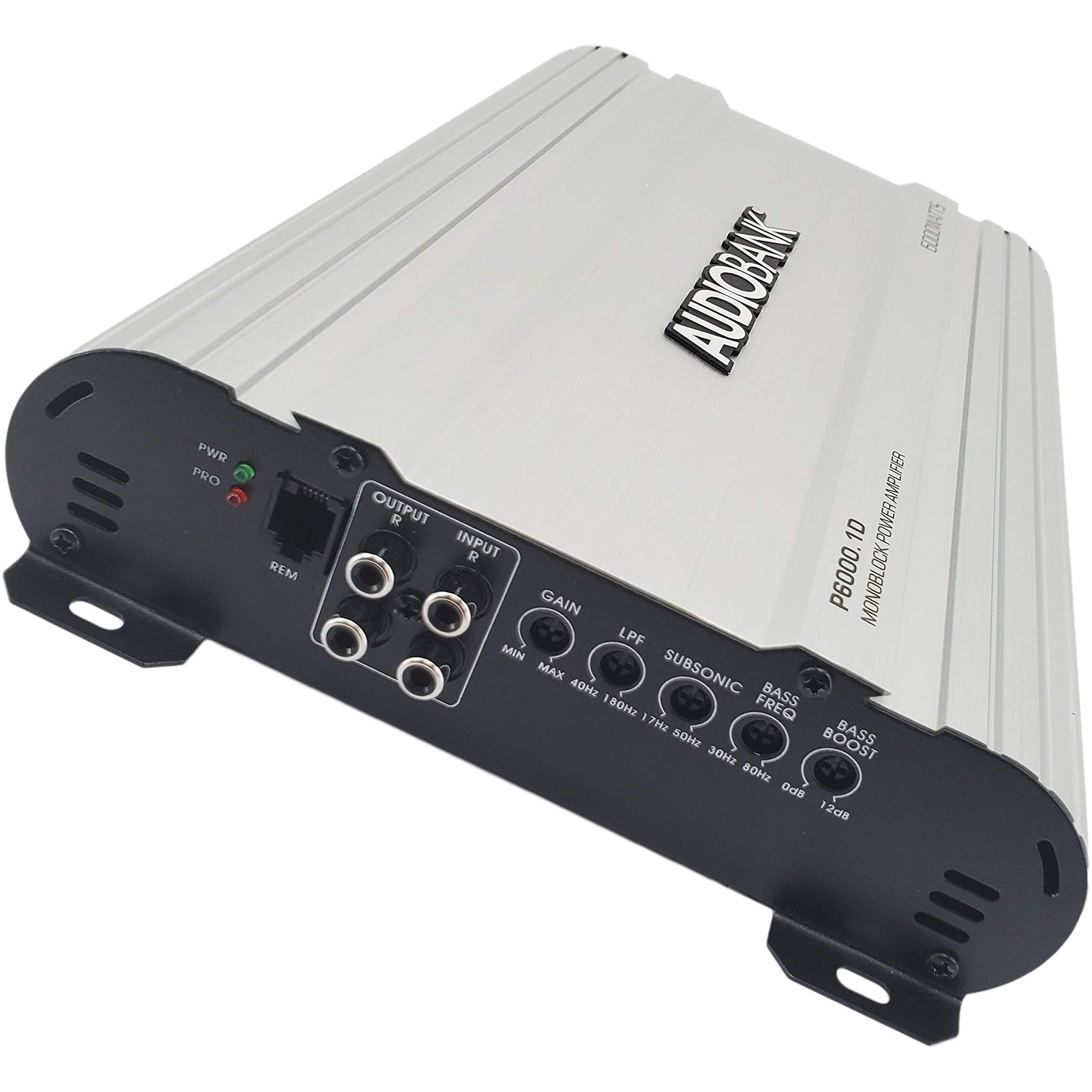 Audiobank P6001-G2 Monoblock 6000 Watts Amp Class D 1 Ohm Car Audio Stereo Amplifier With Remote Turn On/Off Circuit/Heavy-Duty Aluminium Alloy Heatsink Power And Protection Indicator - 2Nd Gen