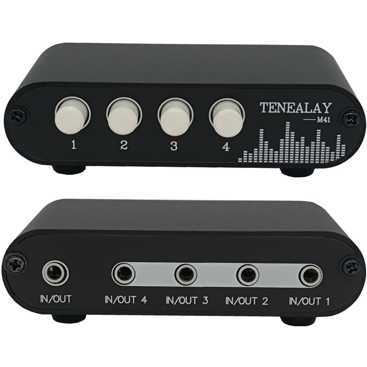 Tenealay 4 In 1 Out / 1 In 4 Out Aux 3.5Mm Stereo Audio Input Signal Source Switcher  4-Way Switch Selector Splitter Box M41