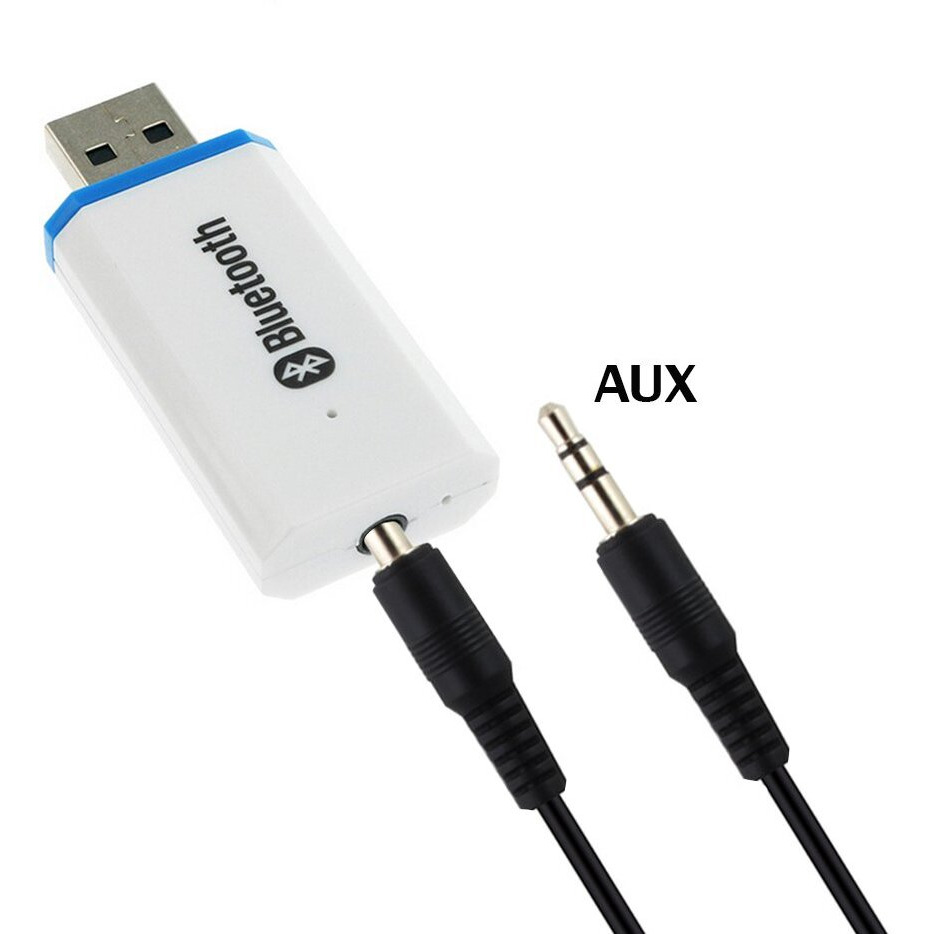 Qofowin Usb Bluetooth Receiver Adapter Wireless Audio Adapter  Car Kit Music Receiver Bluetooth Car Adapter Home/Car Stereo Sound System Portable Speskers (Aux In) With 3.5Mm Cable (Yet-M1).
