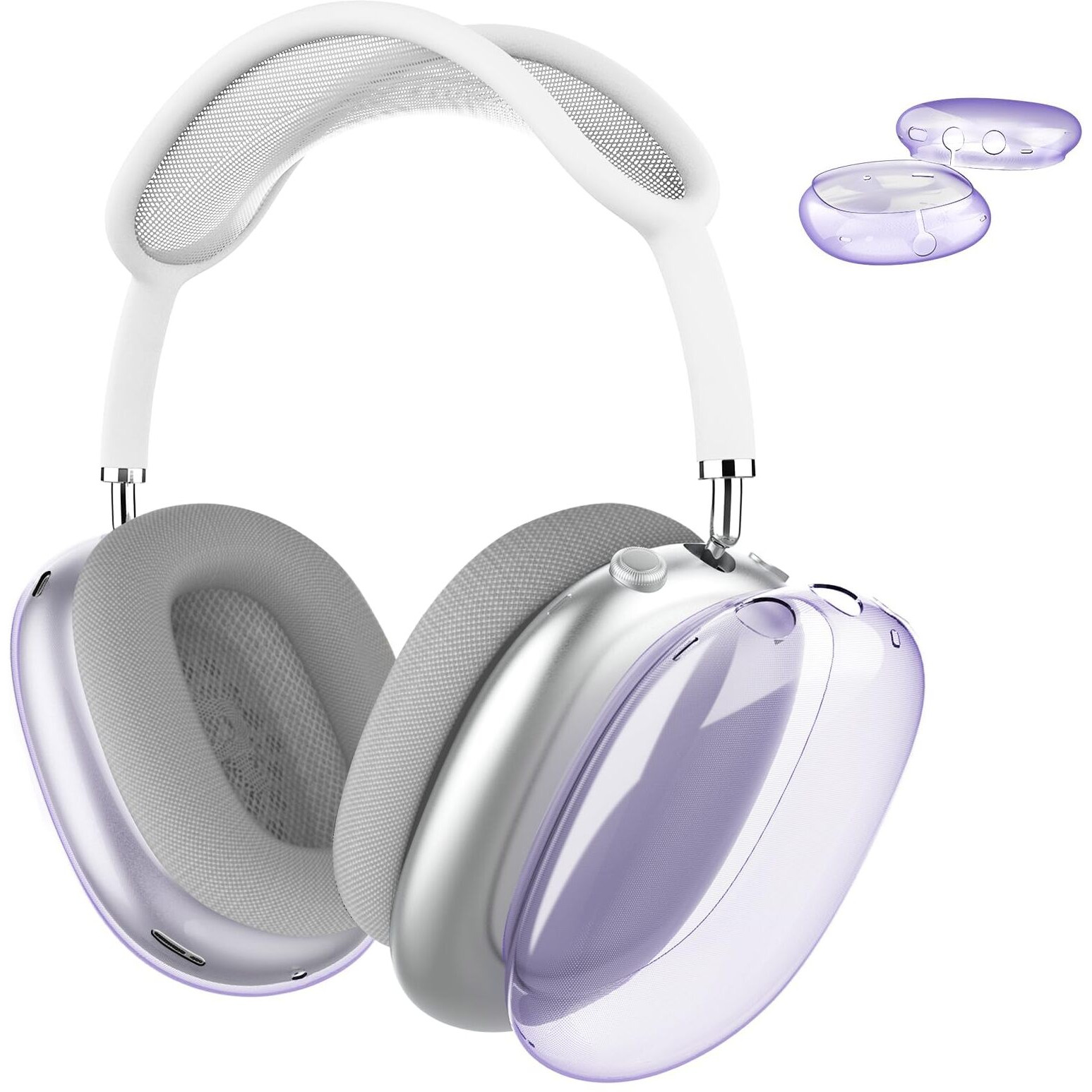 Moloppo Case Cover For Airpods Max Headphones  Clear Purple Soft Tpu Skin Anti-Scratch  Transparent Accessories Ultra Protective Cover For Apple Airpods Max Clear Purple