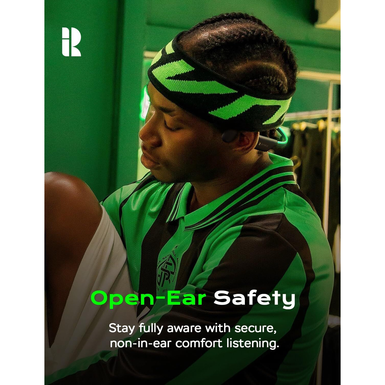 Rythflo Bluetooth 5.3 Headphones  Bone Conduction Headphones W/Mic Open Ear Wireless Earbuds W/Light Bar For Running  Ipx7 Waterproof 32Gb Mp3 For Cycling  8Hrs Playtime Earphones For Sports Workouts