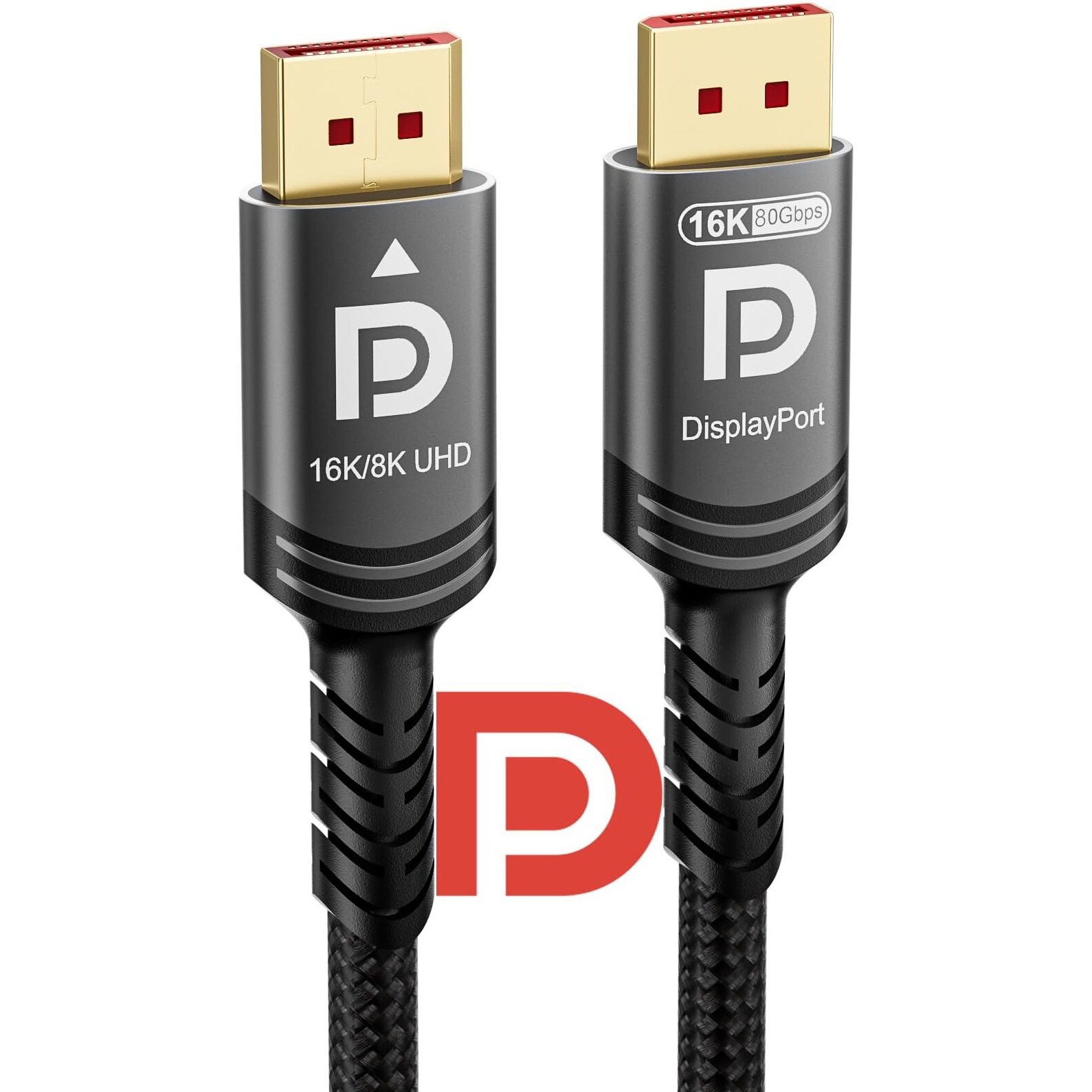 Ubluker 16K 8K Displayport 2.1 Cable 80Gbps 10 Ft  Vesa Certified Ultra-High Bit Rate Dp Cable Uhbr20 Hdr10+ Dsc1.2A 16K 60Hz 8K 120Hz 4K 240Hz 165Hz Pc Tv Ryzen7900 Freesync G-Sync