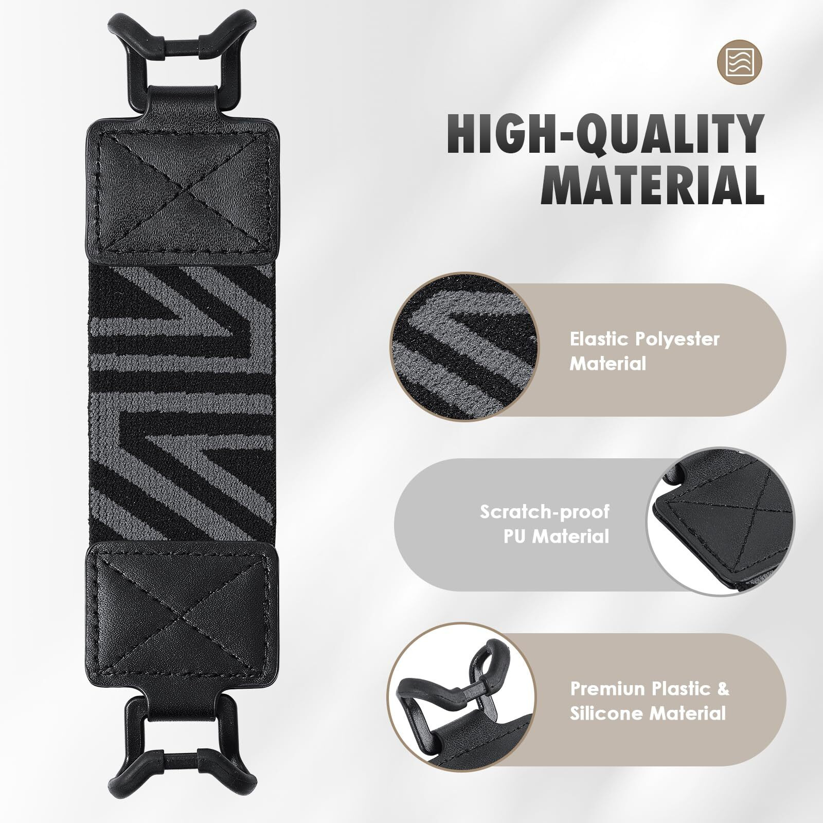 Moko Security Hand-Strap For 9-11 Inch Tablet  Ipad/Ipad Pro/Ipad Air/Kindle Fire Hd/Samsung  High-Elasticity Versatile Hand Strap Lightweight Finger Grip Holder  Black