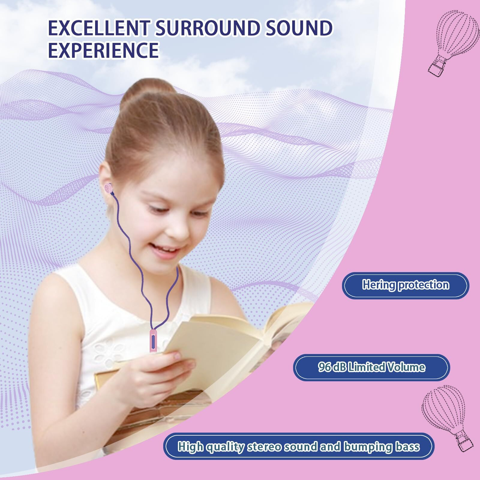 Dtmnep Donut Kids Earbuds  Earbuds For Kid Size Wired Earphones & In-Ear Headphones With Microphone And Lovely Earbuds Storage Case Gifts For School Girls And Boys (Purple)