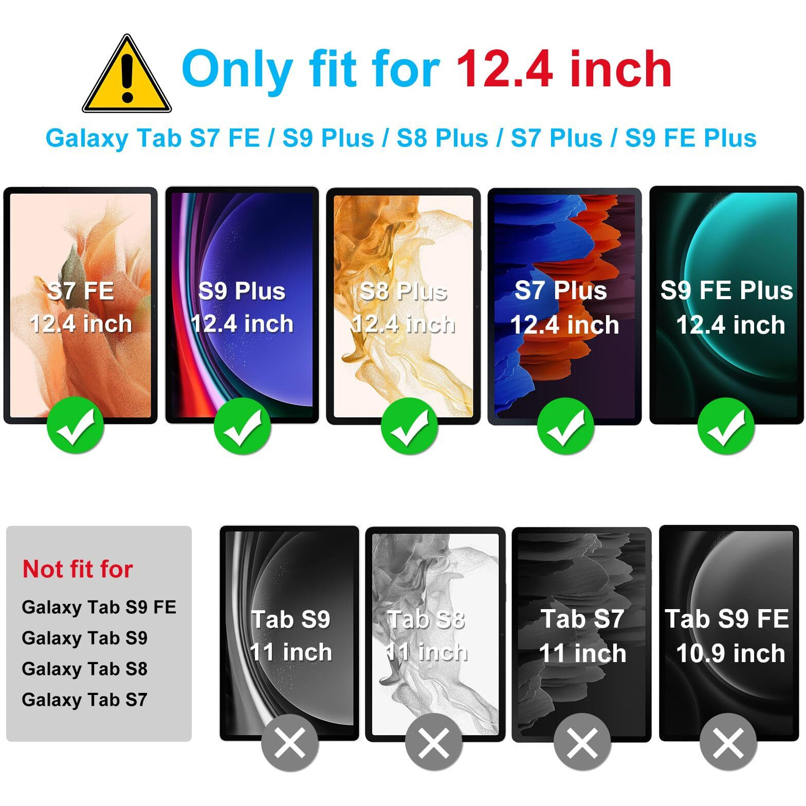 Sparin 2 Pack Screen Protector For Samsung Galaxy Tab S9 Plus 2023/Tab S7 Fe 5G/Tab S8 Plus/Tab S7 Plus (12.4 Inch)  Case Friendly  Tempered Glass S Pen Compatible