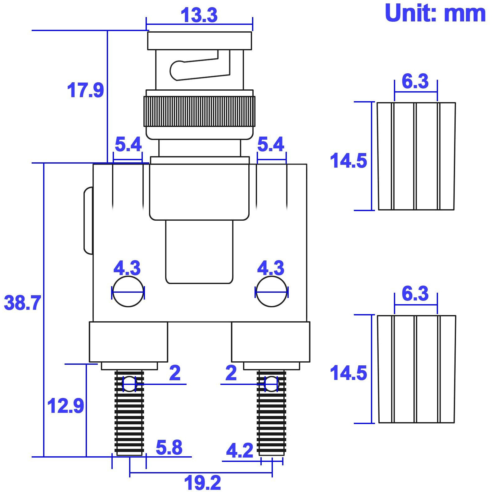 Onelinkmore Bnc Male Plug To 2X 4Mm Dual Banana Female Jack Socket Binding Post Rf Coax Coaxial Splitter Connector Bnc Banana Adapter For Hf Radio Antennas Oscilloscope Dvm Pack Of 5