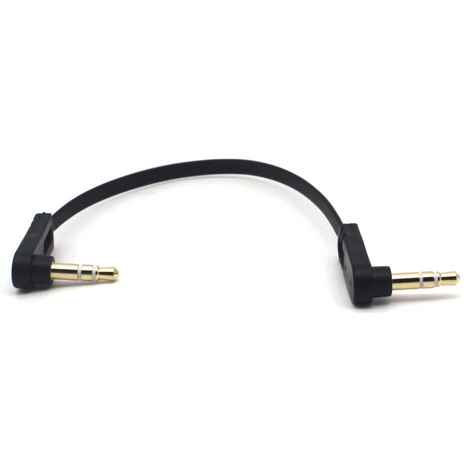 Kework 3.5Mm Audio Cable  2-Pack 15Cm 1/8"" 3.5Mm Trs Male To Trs Male Stereo Jack Audio Cable Aux Cord For Headphone  Car Stereo  Home Stereo And More (Double Angle)