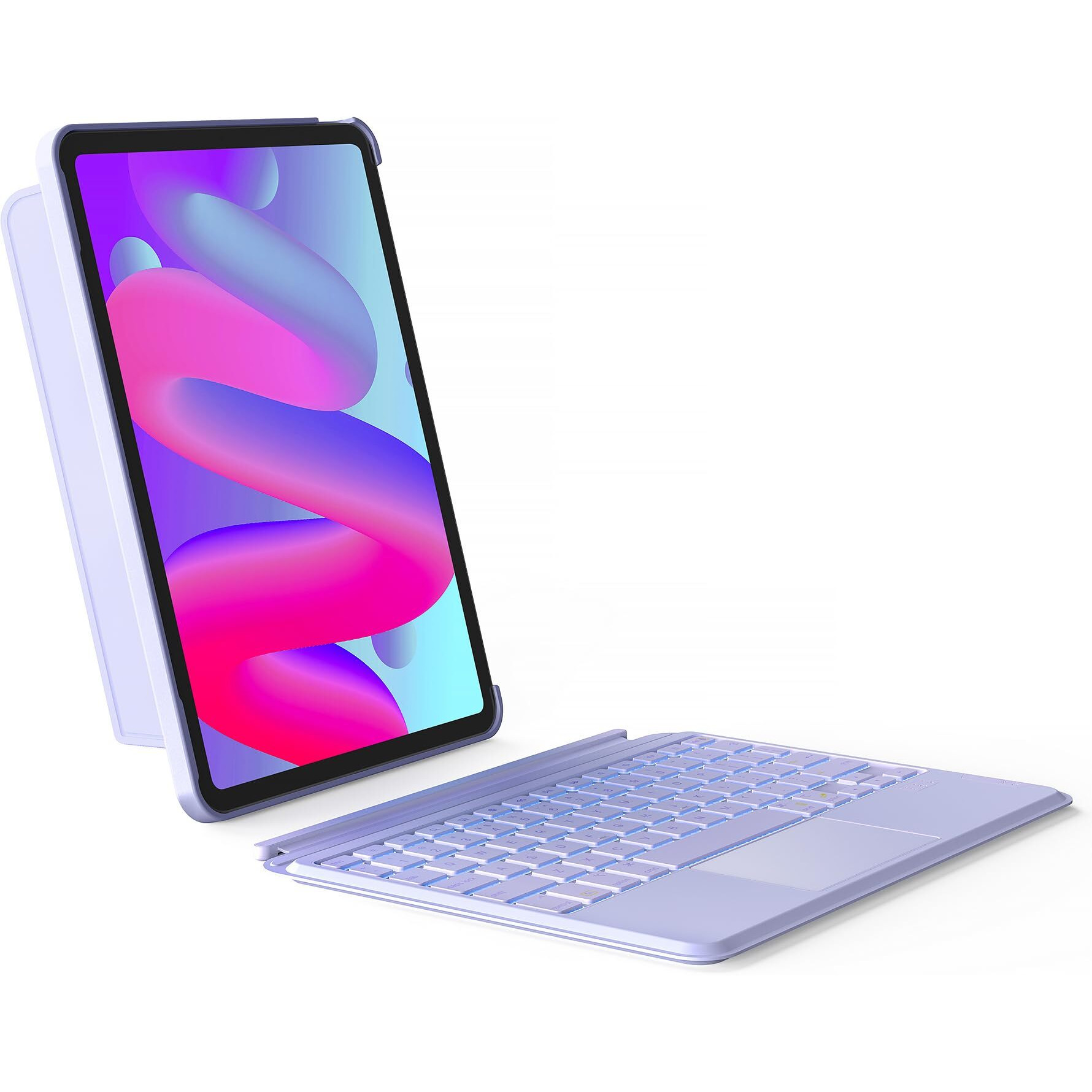 Inateck For Ipad Pro 11 Inch Case With Keyboard  Compatible With Ipad Air 6/5/4 Ipad Pro 11"" 4/3/2/1  Detachable Ipad Keyboard Case With 7-Color Backlight And Touchpad  Kb04111 Purple