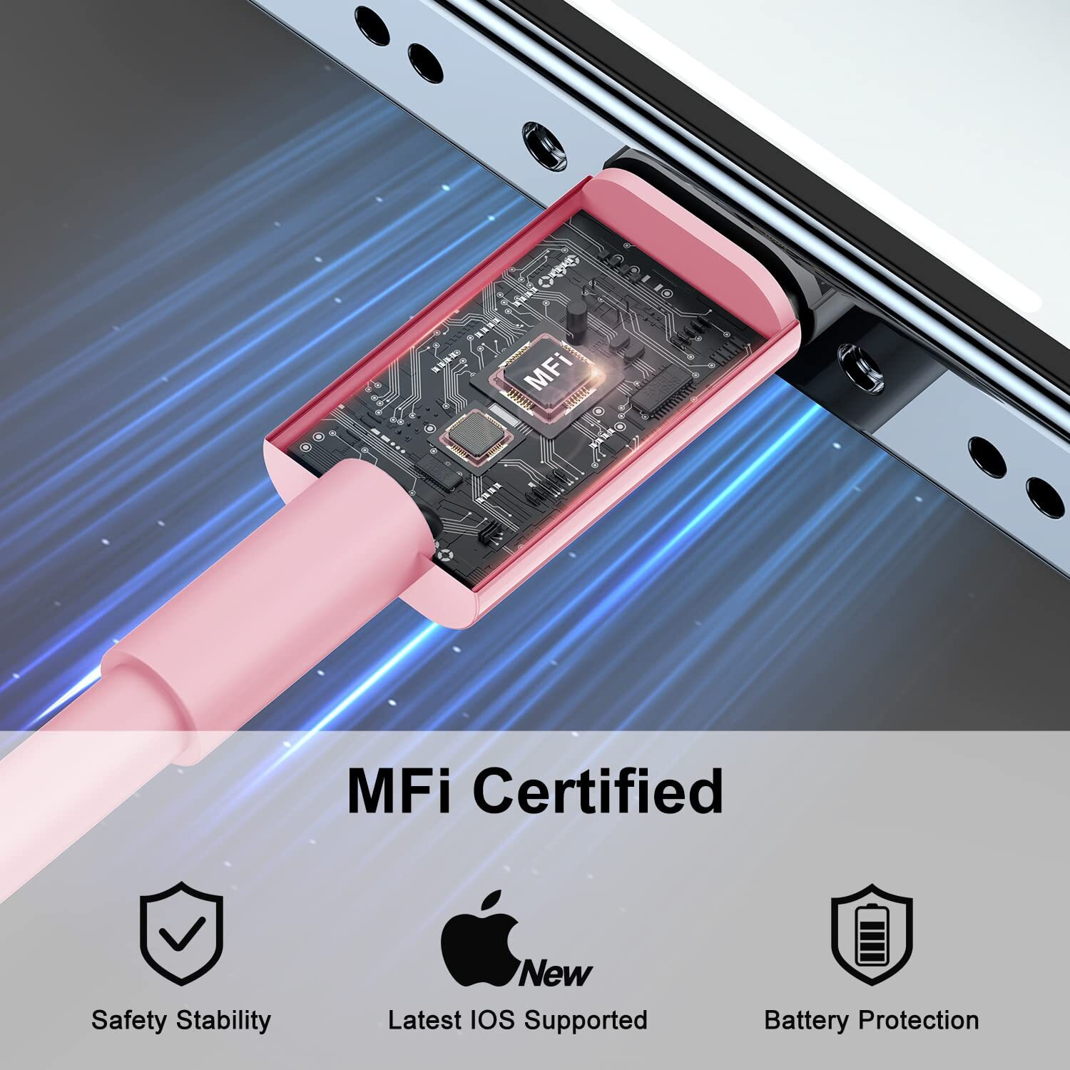 2Pack For Apple Iphone14 Pro Max Fast Charger Cable Pink 6Ft [Apple Mfi Certified]  Usb Type C To Lightning Cable 6 Foot Apple Iphone Charging Cord For Apple Iphone 14 /Iphone13/Iphone12 Pro
