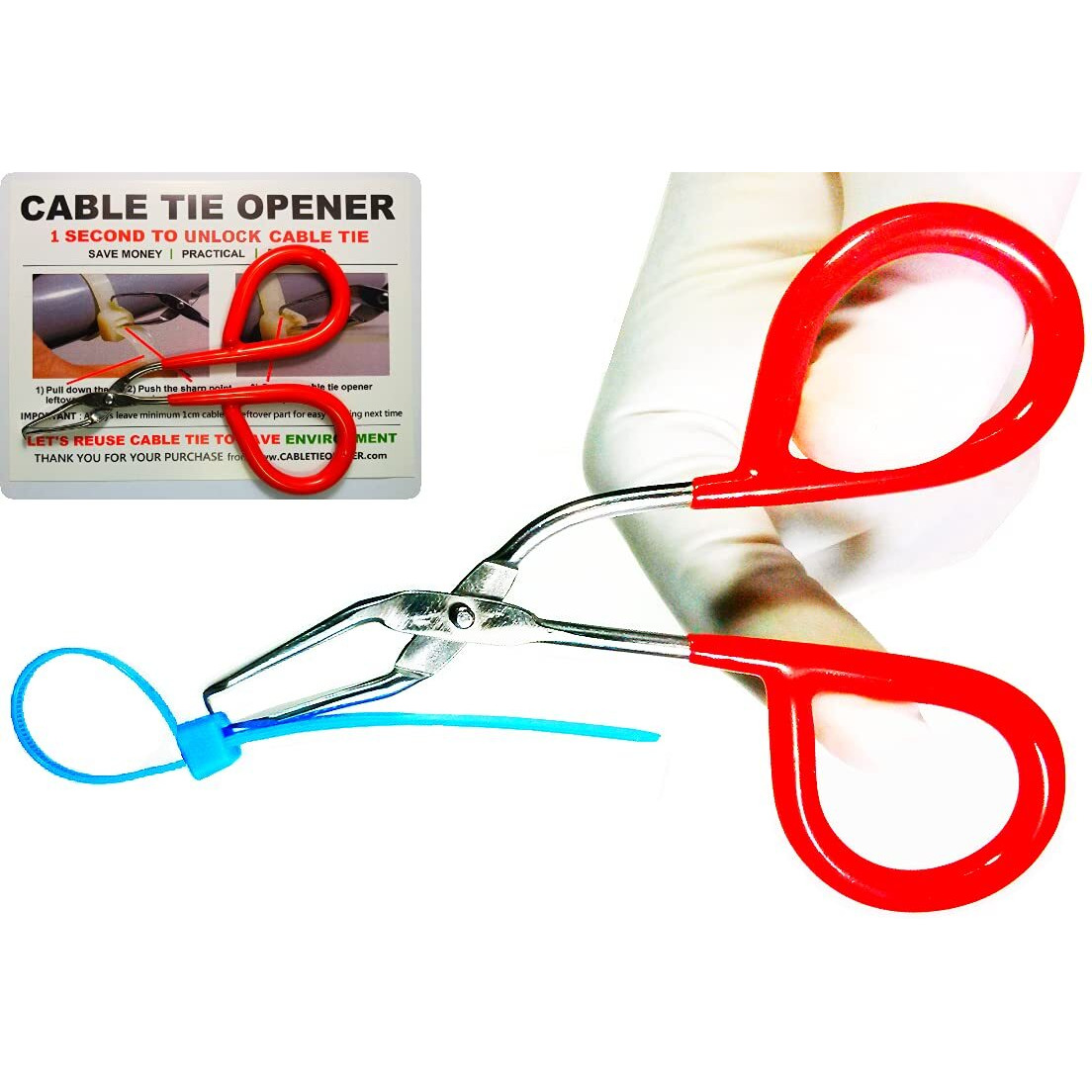 Cable Tie Opener | Patented | Only 1 Second To Unlock Cable Tie | Let's Reuse Zip Tie | Pocket-Sized | Stainless Steel