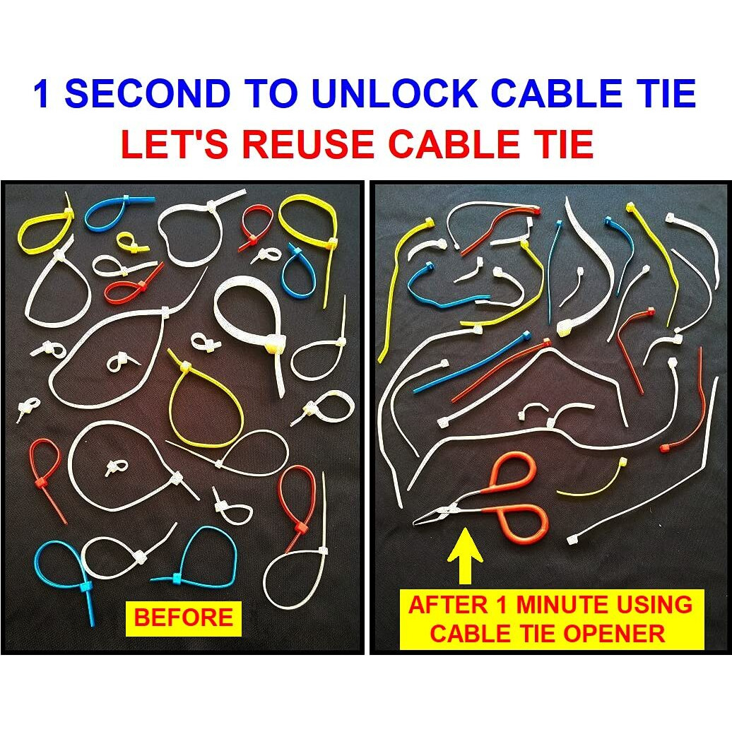 Cable Tie Opener | Patented | Only 1 Second To Unlock Cable Tie | Let's Reuse Zip Tie | Pocket-Sized | Stainless Steel