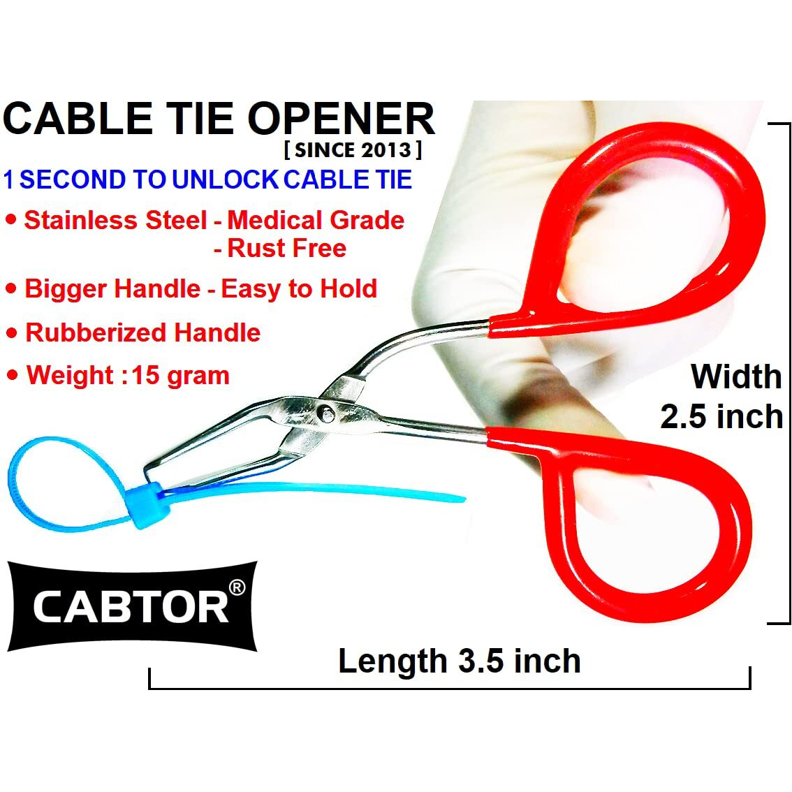 Cable Tie Opener | Patented | Only 1 Second To Unlock Cable Tie | Let's Reuse Zip Tie | Pocket-Sized | Stainless Steel