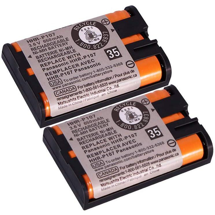 Trianglepatt 2 Pack Hhr-P107 Ni-Mh Rechargeable Battery For Panasonic 3.6V 650Mah Battery For Cordless Phones