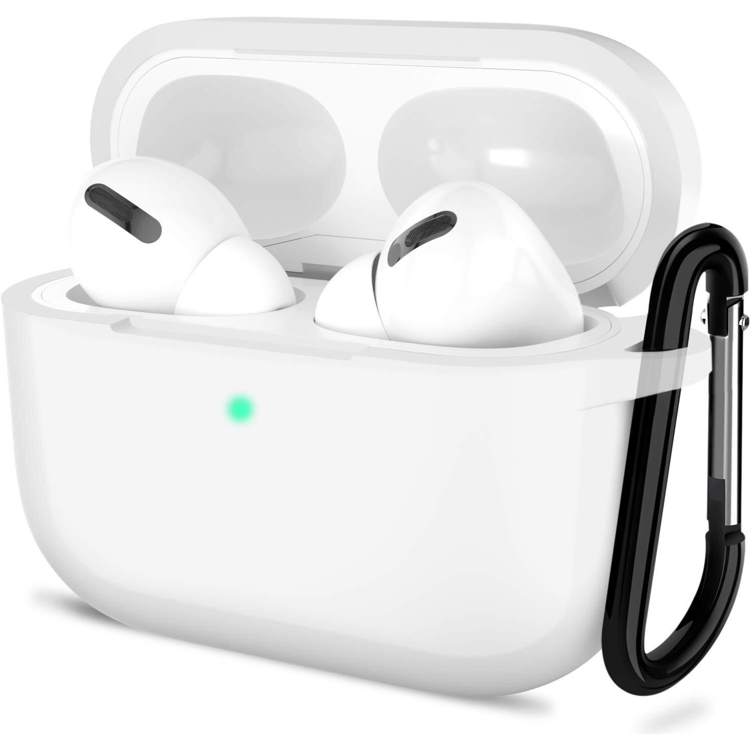 Atuat For Airpods Pro 1St/2Nd Generation Case Cover  Protective Silicone Skin Accessories With Keychain For Women Men For Apple Airpods Pro 2019/2022 Charging Case Front Led Visible-Clear