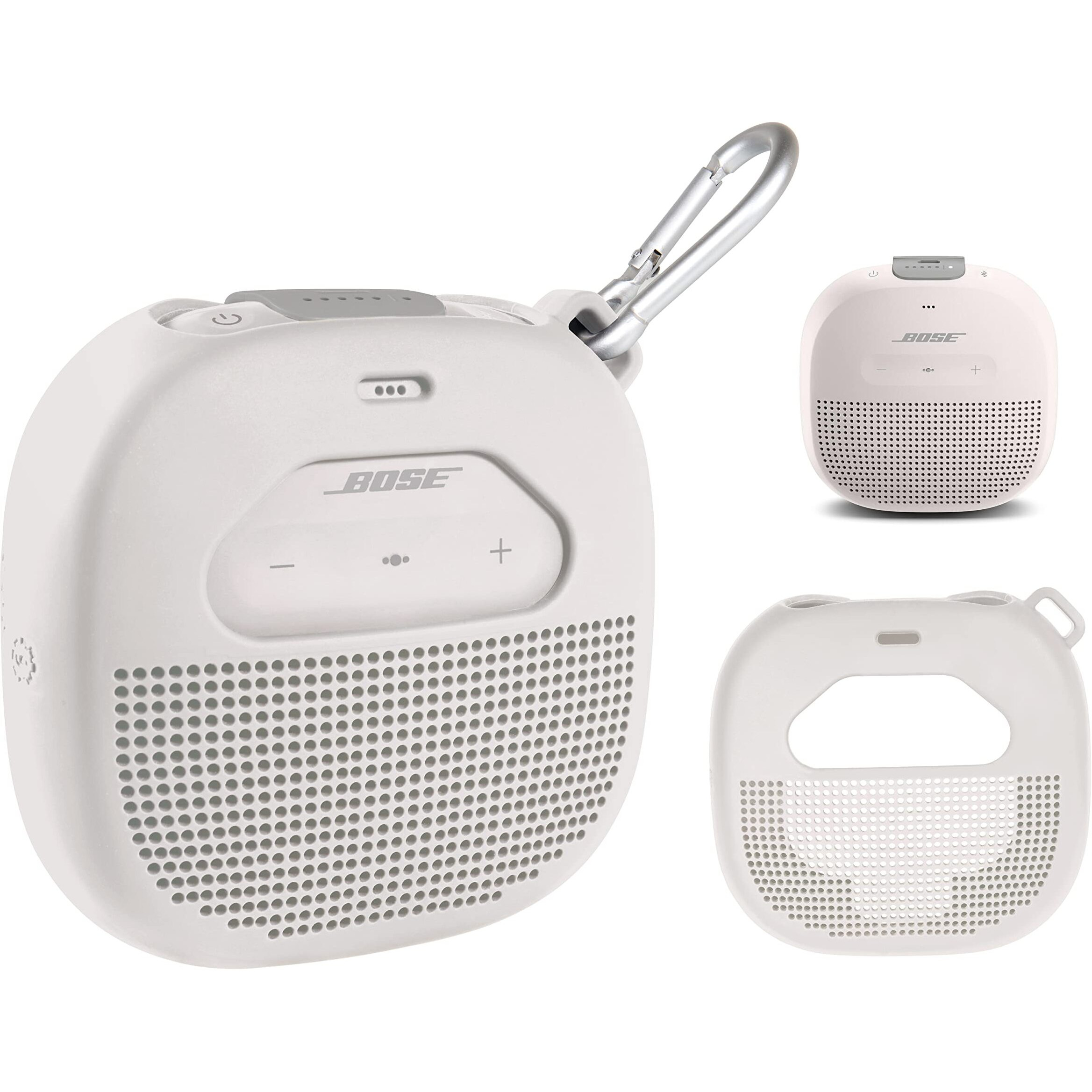 Feature Protective Case For Bose Soundlink Micro Bluetooth Speaker By Wgear  Featured Design With Mesh Pocket For Cable And Other Accessories  Elastic Strap To Secure Device (White Smoke)
