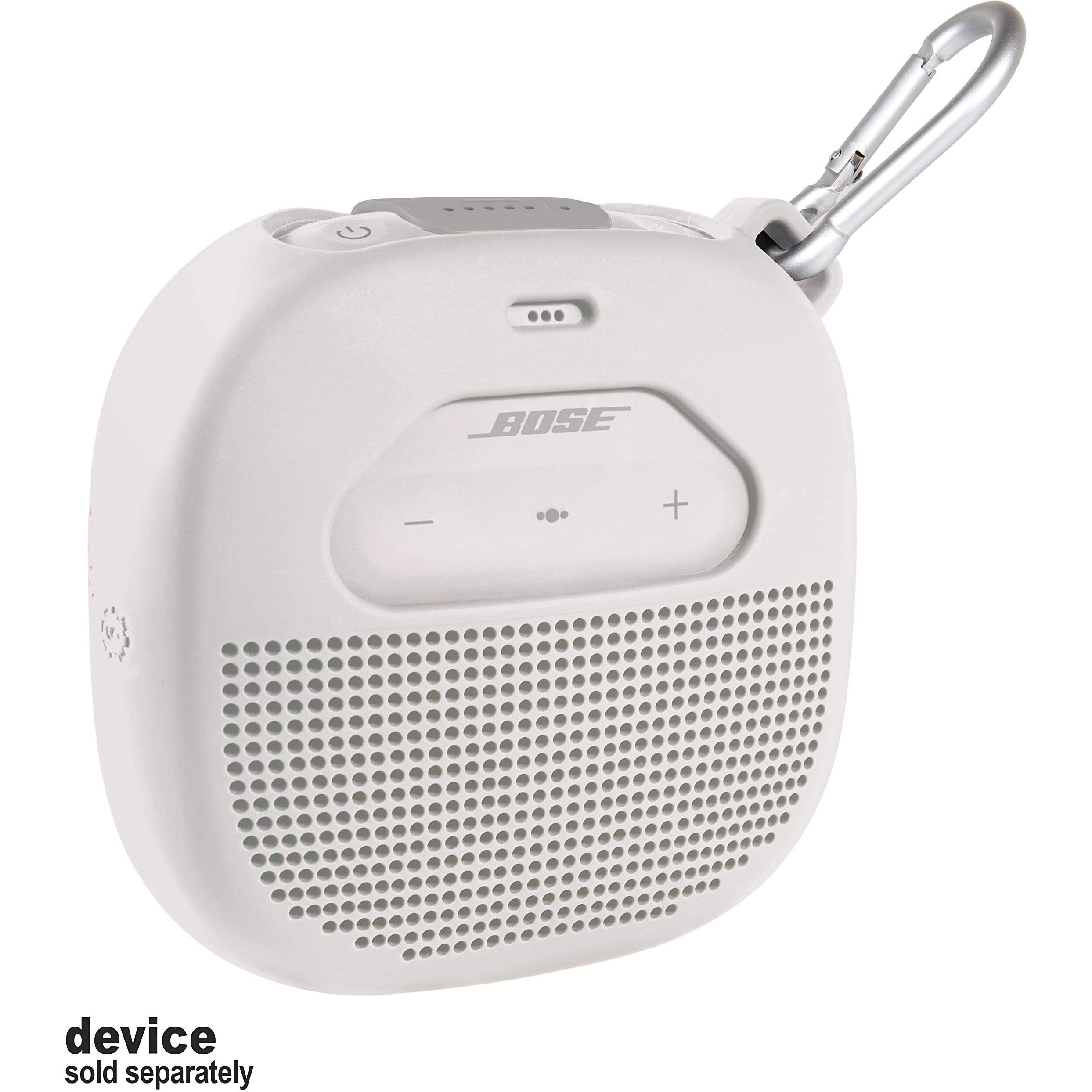 Feature Protective Case For Bose Soundlink Micro Bluetooth Speaker By Wgear  Featured Design With Mesh Pocket For Cable And Other Accessories  Elastic Strap To Secure Device (White Smoke)