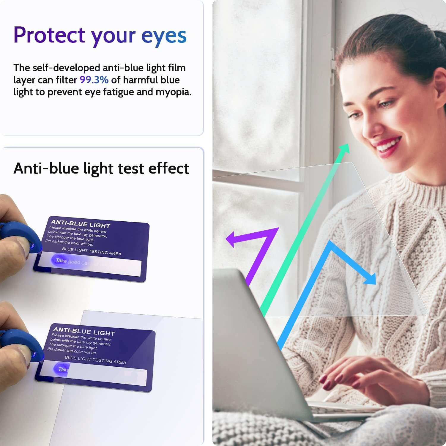 3 Pcs 11.6 Inch Anti Blue Light Screen Protector Compatible With Lenovo Hp Dell Acer Asus Samsung Chromebook Etc Laptop-169 Aspect  11"" Computer Monitor Glare Filter Uv Blocker Shield Cover Eye Protection Film