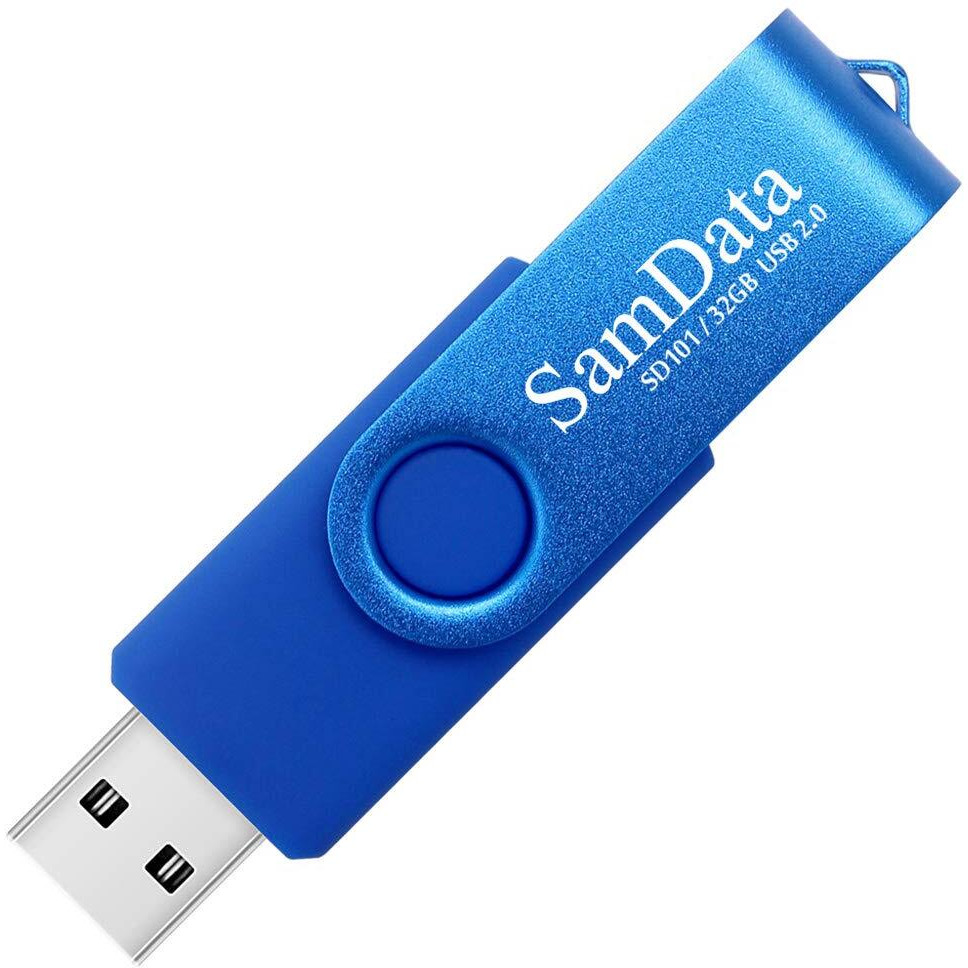 Samdata 32Gb Usb Flash Drives 2 Pack 32Gb Thumb Drives Memory Stick Jump Drive With Led Light For Storage And Backup (2 Colors Black Blue)