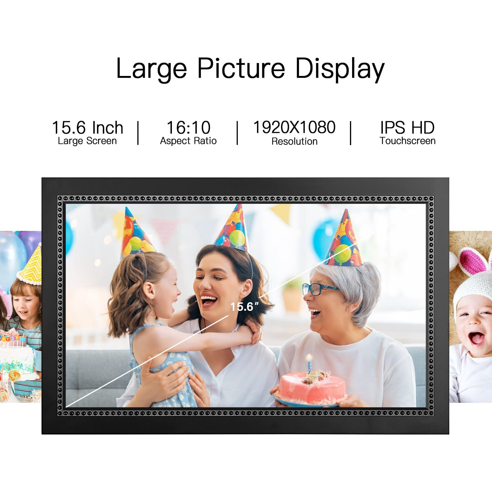 Digital Picture Frame 15.6 Inch Large Digital Photo Frame With 1920 * 1080 Ips Full Hd Touchscreen  Humblestead 64Gb Wifi Smart Frame Share Photos And Videos Via Aimor App  Wall Mountable