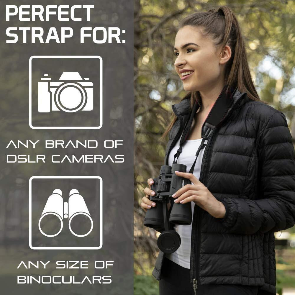 Bluecabi Neoprene Neck Shoulder Strap For Cameras And Binoculars - Comfortable Adjustable Fit For Men And Women With Anti Slip Material - Lightweight Design For Binocular Telescopes  And Rangefinders