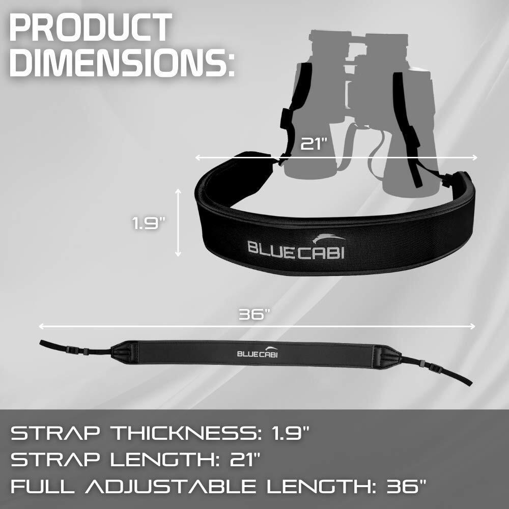 Bluecabi Neoprene Neck Shoulder Strap For Cameras And Binoculars - Comfortable Adjustable Fit For Men And Women With Anti Slip Material - Lightweight Design For Binocular Telescopes  And Rangefinders