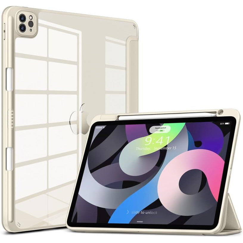 Dttocase For Ipad Pro 11 Inch 4Th/3Rd/2Nd/1St Generation Case  Ipad Air 11-Inch / 5Th / 4Th Generation Case With Clear Back Pencil Holder Auto Sleep/Wake Camera Protection Champagne Gold