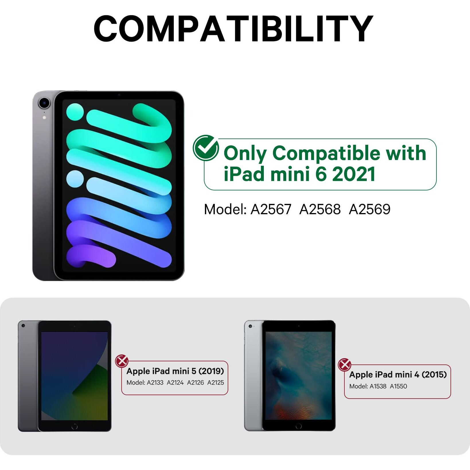 Greenlaw Keyboard Case For Ipad Mini 6 2021 8.3 Inch  Touchpad Keyboard With 7 Color Backlit  Type-C Rechargeable  360 Rotate Keyboard Case For Ipad Mini 6Th Generation A2567/A2568/A2569  Black