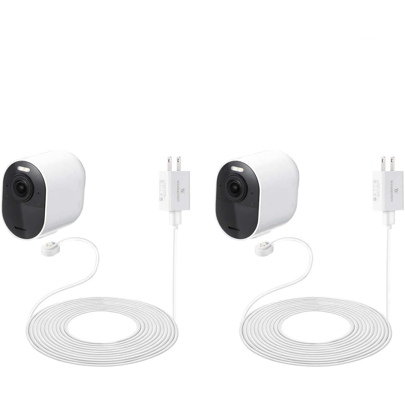 16Ft/4.8M Weatherproof Outdoor Charging Cable With Quick Charge Adapter Compatible With Arlo Ultra/Ultra 2/Pro 3/Pro 4/Pro 5S (2 Pack  White) (Not Compatible With Arlo Essential Spotlight)