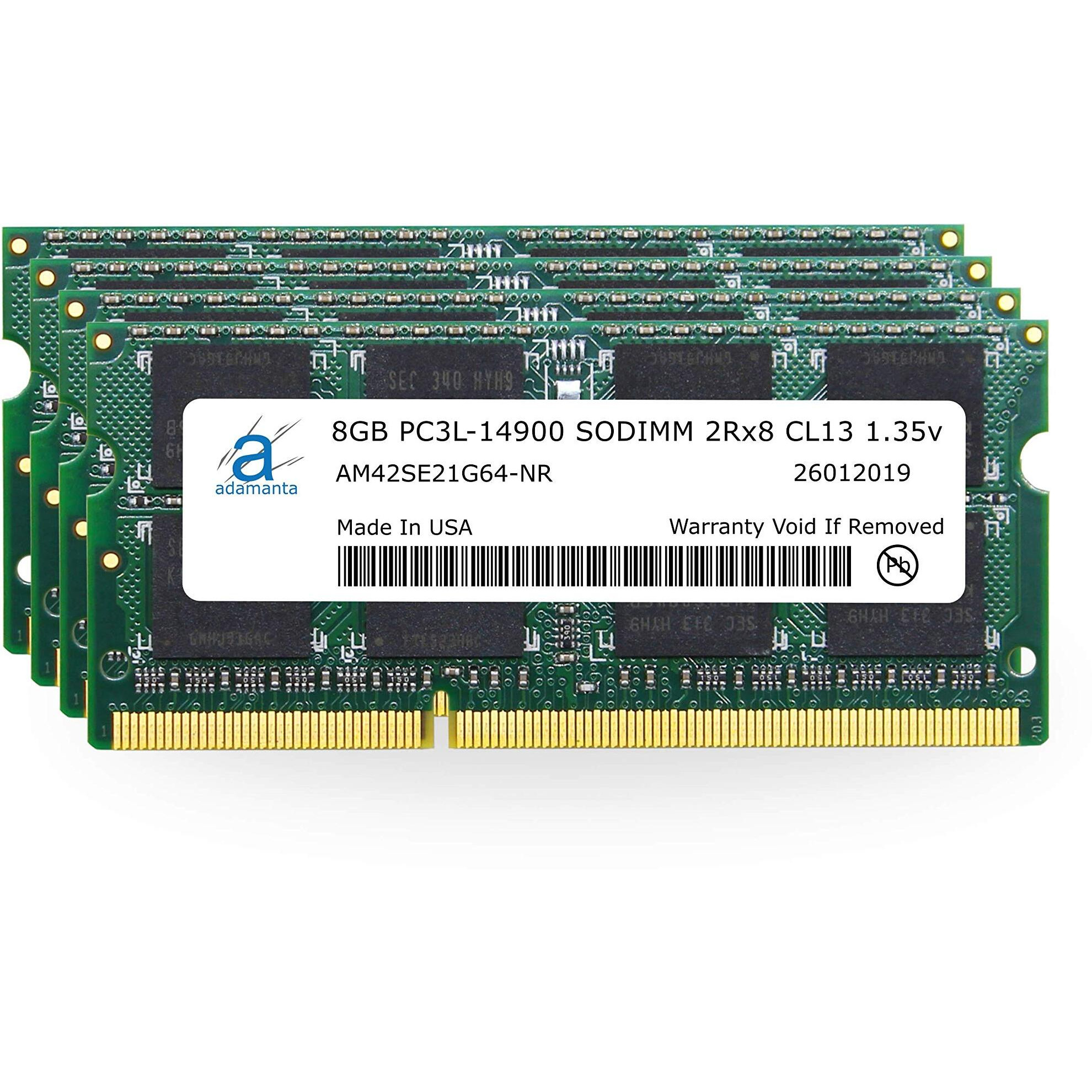 Adamanta 32Gb (4X8Gb) Apple Memory Upgrade Compatible With Late 2015 Imac 27"" Retina 5K Display Ddr3/Ddr3L 1867Mhz Pc3L-14900 Sodimm 2Rx8 Cl13 1.35V Ram Dram
