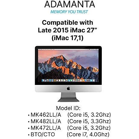 Adamanta 32Gb (4X8Gb) Apple Memory Upgrade Compatible With Late 2015 Imac 27"" Retina 5K Display Ddr3/Ddr3L 1867Mhz Pc3L-14900 Sodimm 2Rx8 Cl13 1.35V Ram Dram