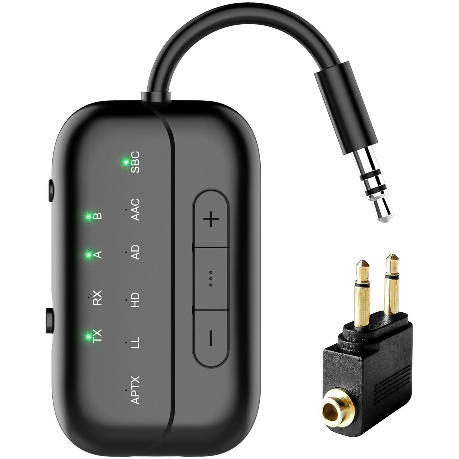 Beeitzie 2024 Upgraded Pro Bluetooth Transmitter Receiver 2-In-1 Airplane Bluetooth 5.4 Adapter For Flight Tv Pc Gym Switch Supports To 2 Airpods/HeadphonesBluetooth Receiver For Car/Home Stereo