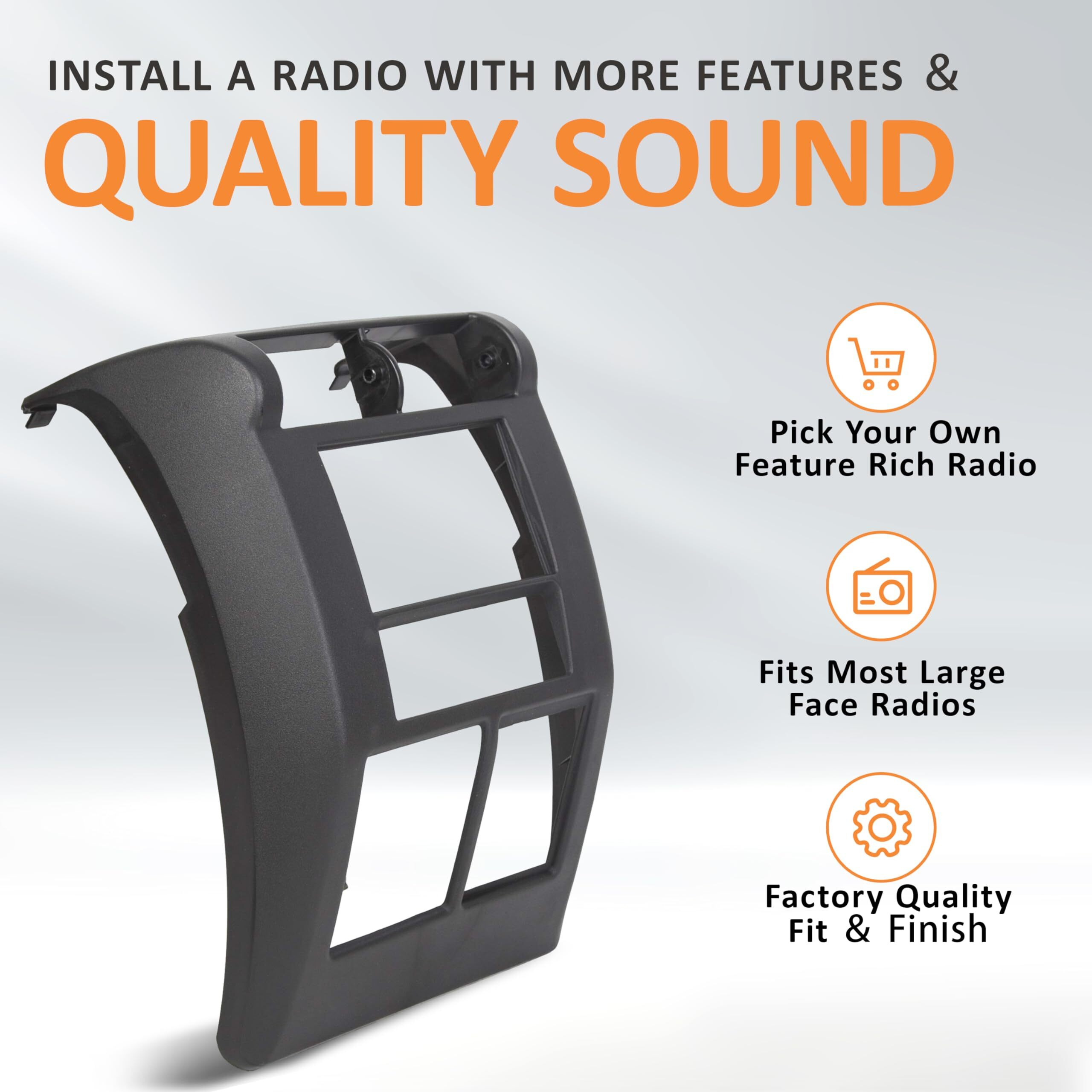 Hecasa Double Din Dash Kit Compatible With 1997-2002 Jeep Wrangler Tj Radio Stereo Dash Bezel Install Kit