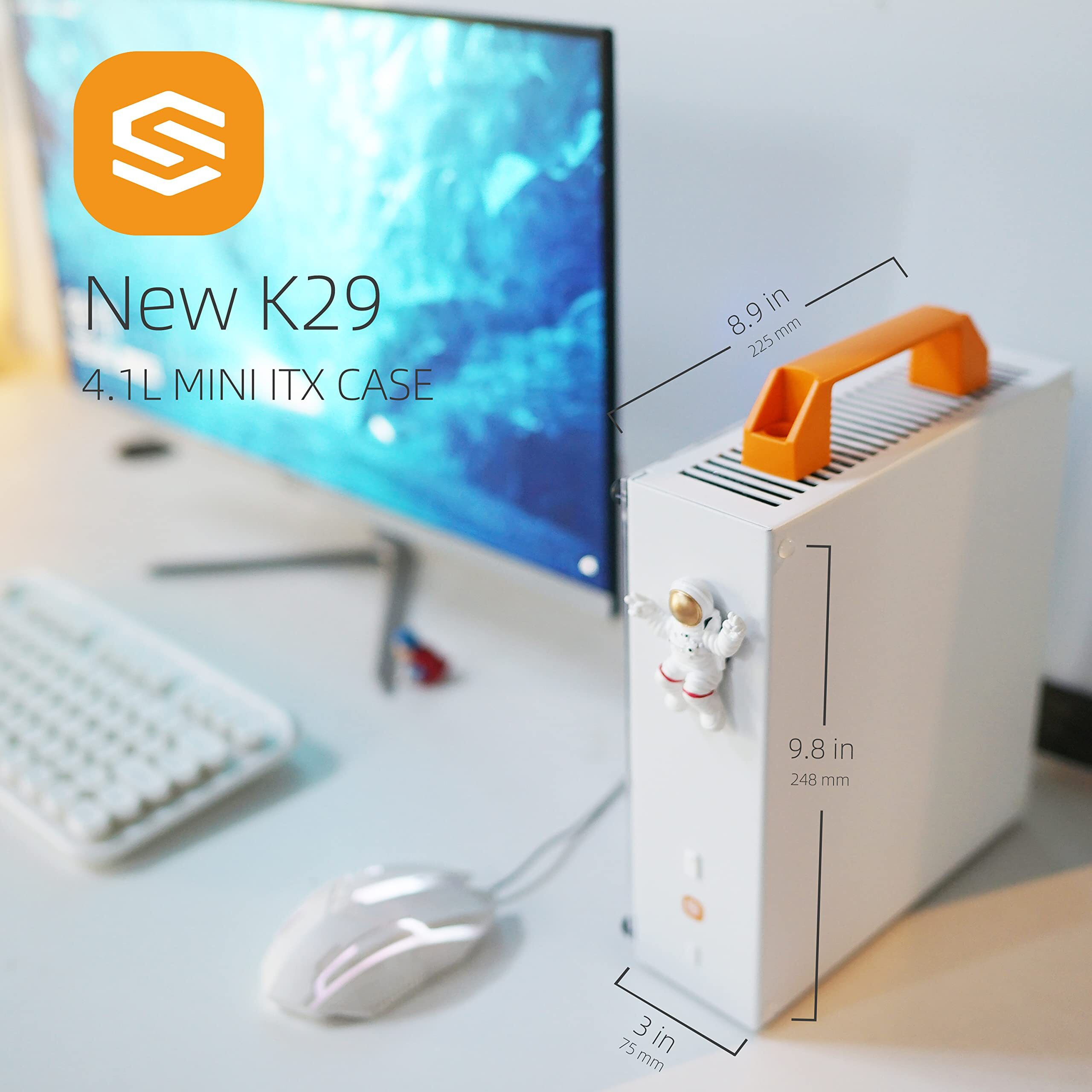 Sgpc Itx Mini Case - New K29(Steel)/2 Handles Vented Panel - 1 Steel & 1 Acrylic Side Panels / 4.1L Small Itx Case