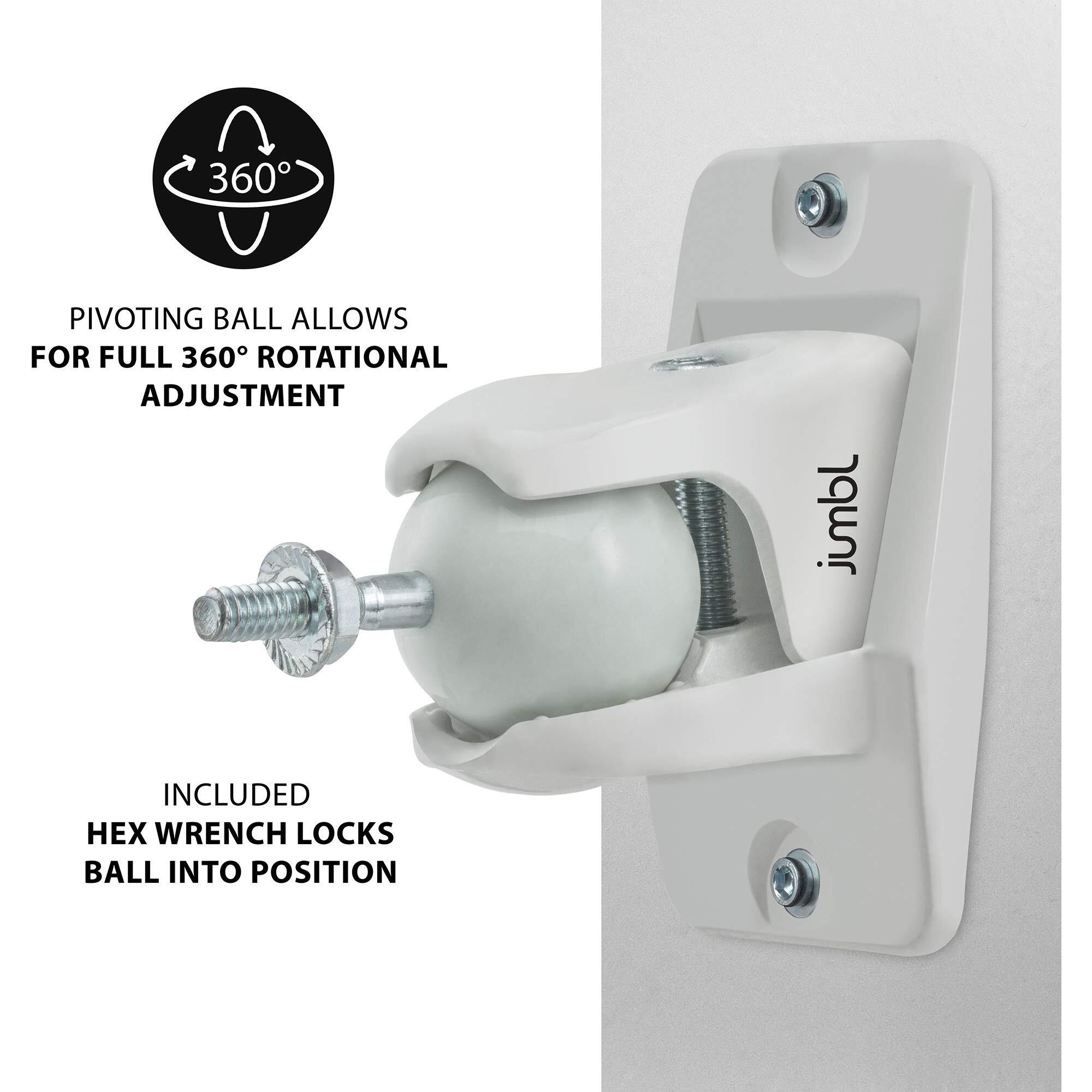 Jumbl Sinsb7W Progrip Ultra Stainless Steel Speaker Wall Mount Bracket White  Pair Of 2