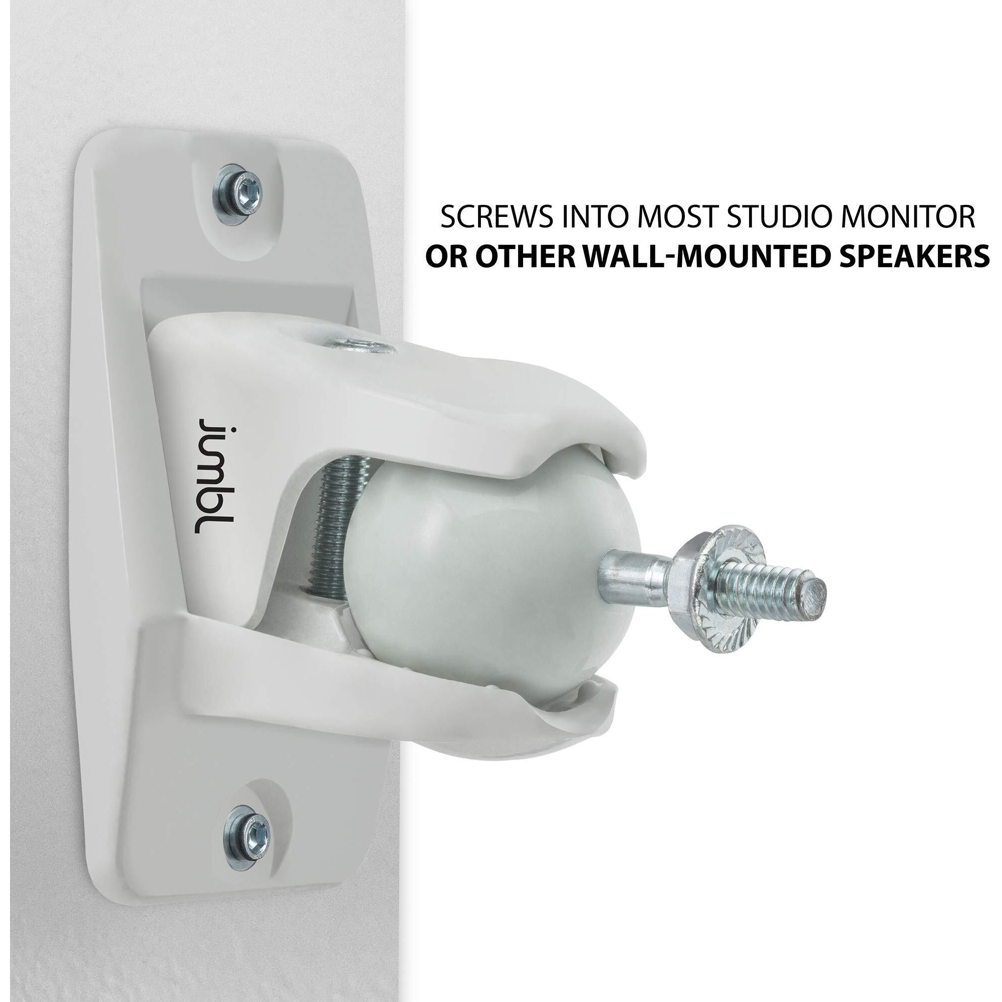 Jumbl Sinsb7W Progrip Ultra Stainless Steel Speaker Wall Mount Bracket White  Pair Of 2