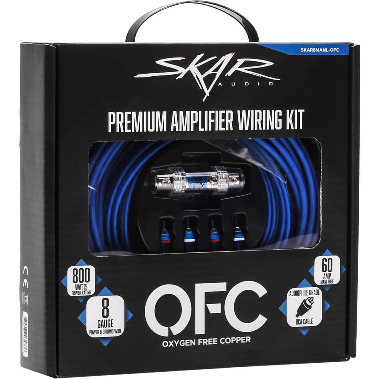 Skar Audio 8 Gauge Ofc Complete Amplifier Installation Wiring Kit  Skar8Manl-Ofc