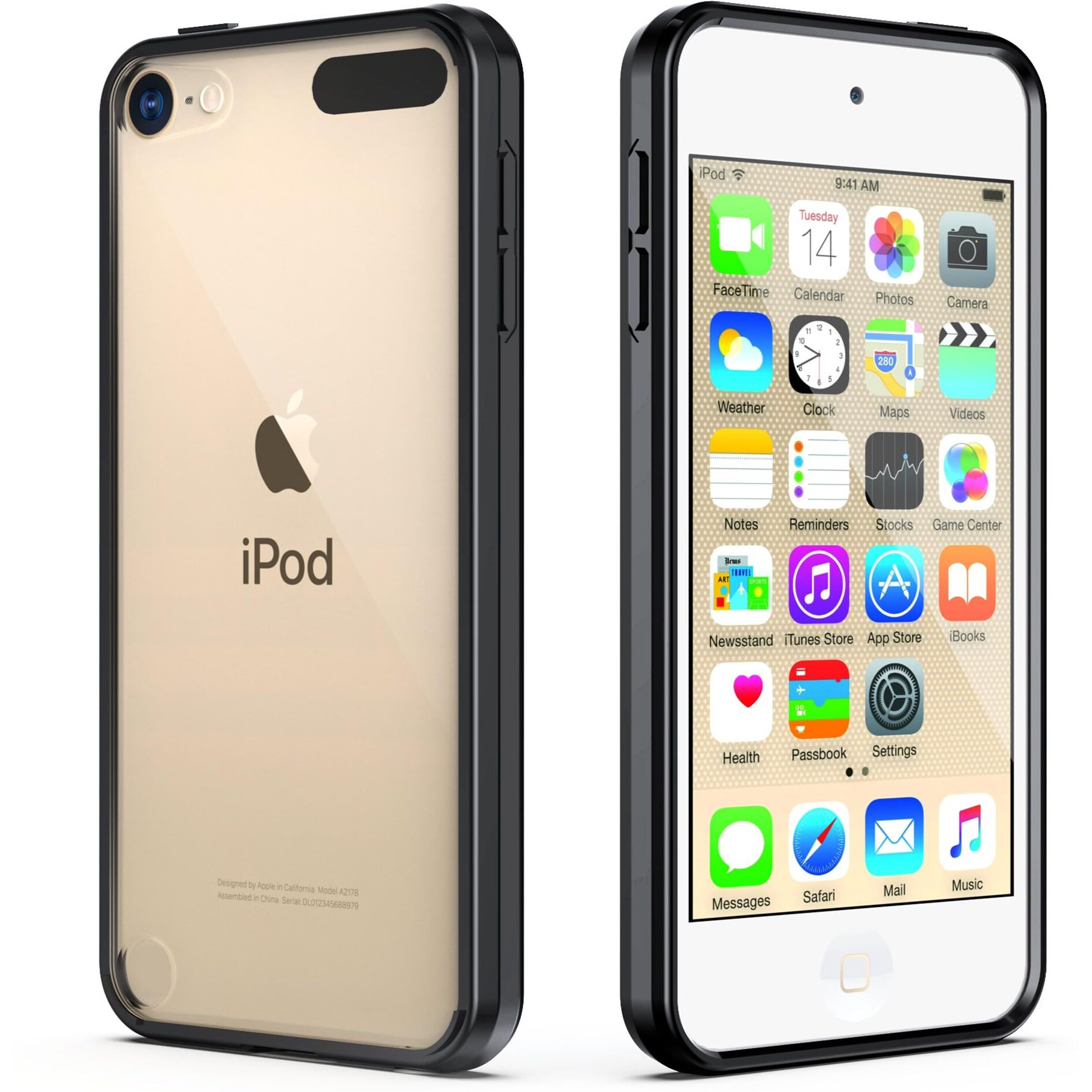 Ulak Ipod Touch 7 Case Ipod Touch 6 & 5 Case  Clear Slim Hybrid Bumper Tpu/Scratch Resistant Hard Pc Back/Corner Shock Absorption Case For Apple Ipod Touch 5Th 6Th 7Th Generation  Black