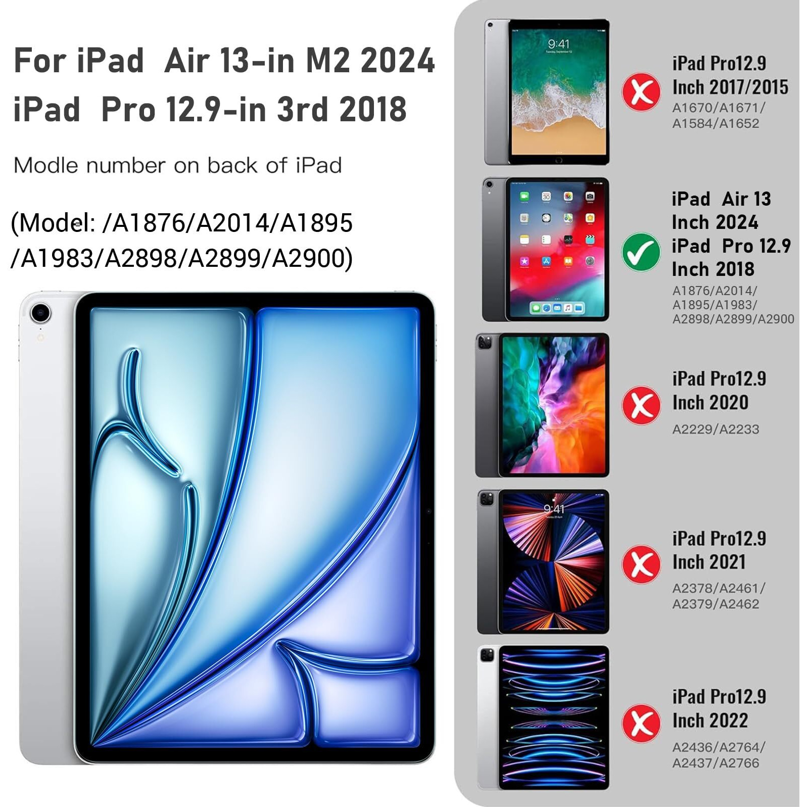 Ztotopcases For Ipad Air 13 Inch (M2) Case/Ipad Pro 12.9 3Rd Generation 2018 With Pencil Holder  Lightweight Slim Soft Tpu Back Trifold Smart Cover With Auto Sleep/Wake For Ipad Air 13'' 2024  Purple